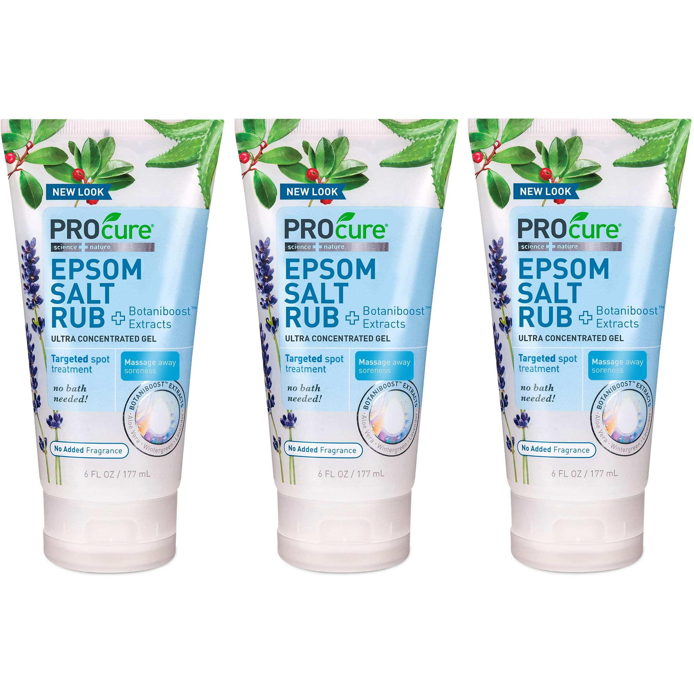 Procure Epsom Salt Rub Gel With Aloe Vera  Soothes Muscle Tension  Aches & Soreness Directly Where It Hurts  6 Fl Oz (Pack Of 3)