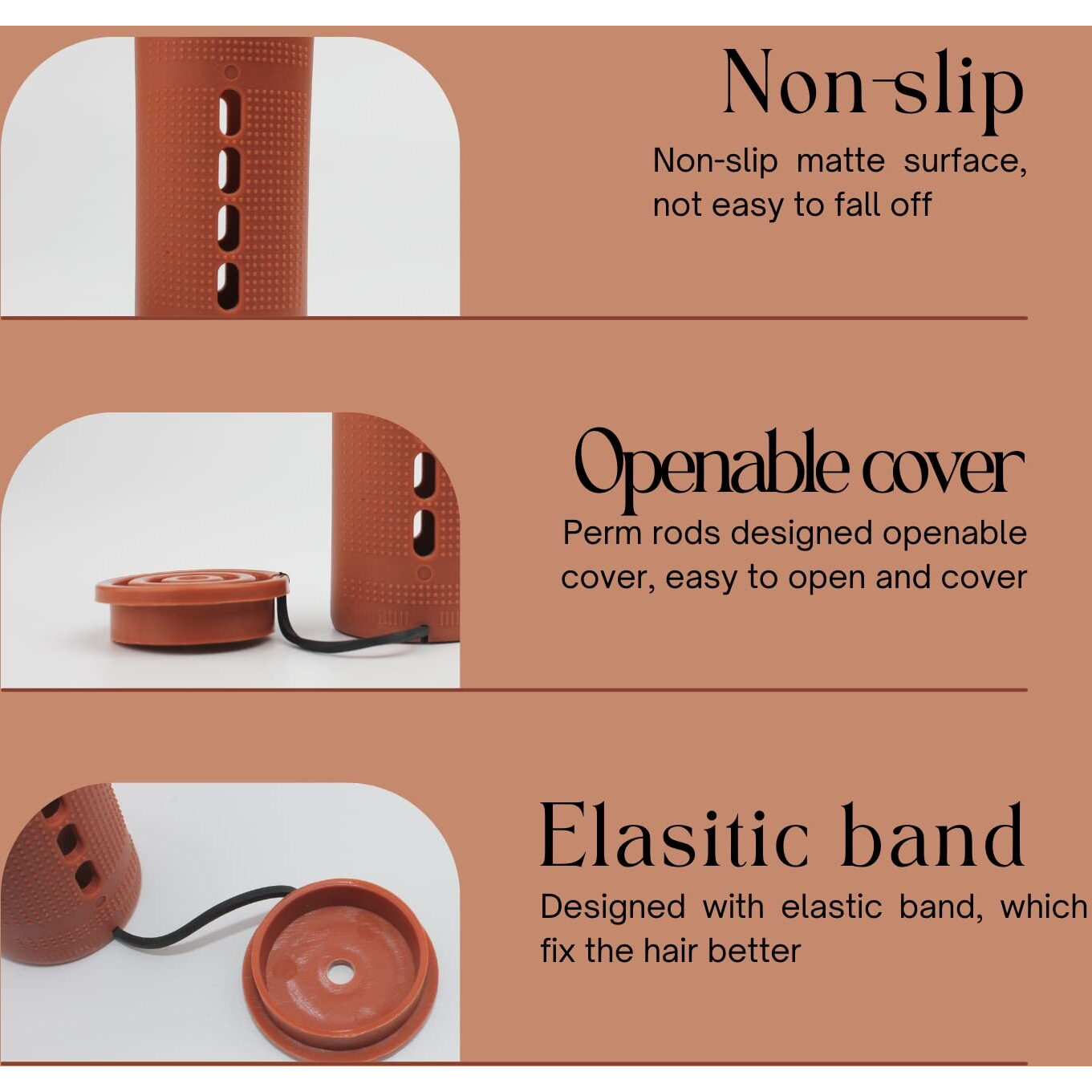 Bailyela Extra Large 18 Pcs Perm Rods  Jumbo Size 3.25In/8.25Cm Hair Rollers For Natural & Long Hair  Cold Wave Rods For Curling & Perming  Home Hairdressing Tools  Brown