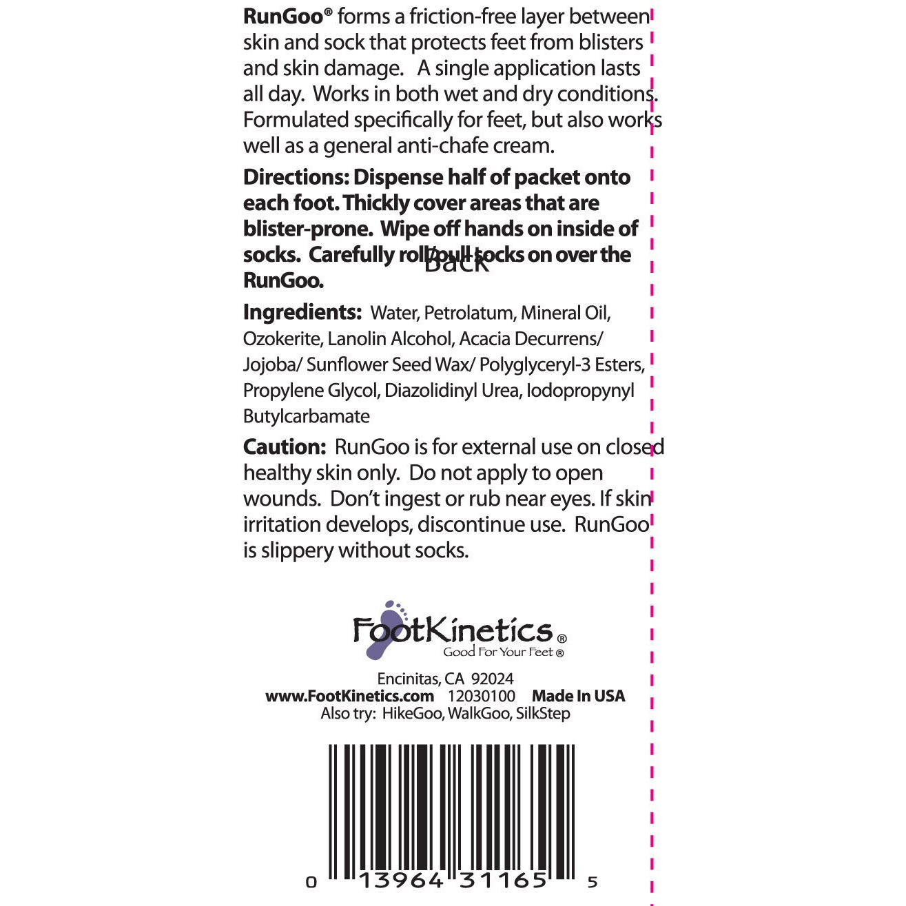 Rungoo Blister Prevention Cream Specifically Formulated For Feet (5 Single-Use Packets)