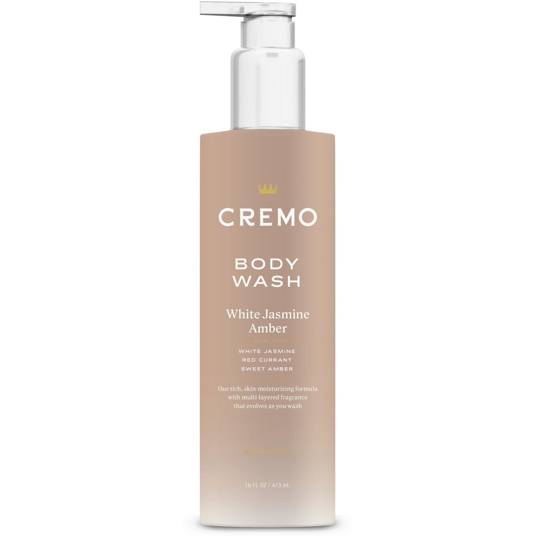 Cremo Skin Moisturizing White Jasmine Amber Women's Body Wash  Notes Of White Jasmine  Red Currant  And Sweet Amber  16 Fl Oz