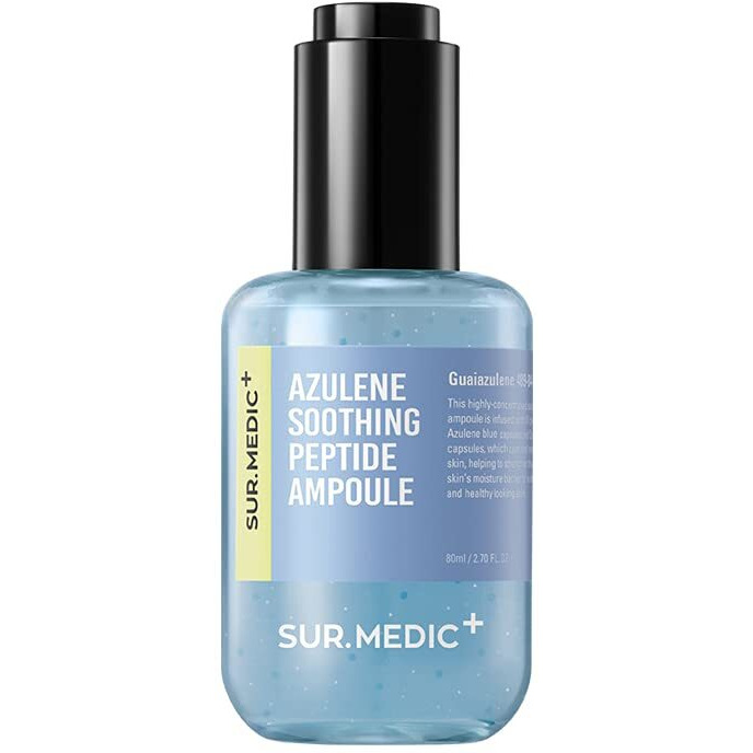 Sur.Medic+ Azulene Moisturizing Soothing Ampoule 2.7 Oz / 80Ml - Hypoallergenic  Sensitive Skin  Capsule Solution For Irritated Skin  Nourishing & Tightening Benefits  Centella  Korean Skin Care