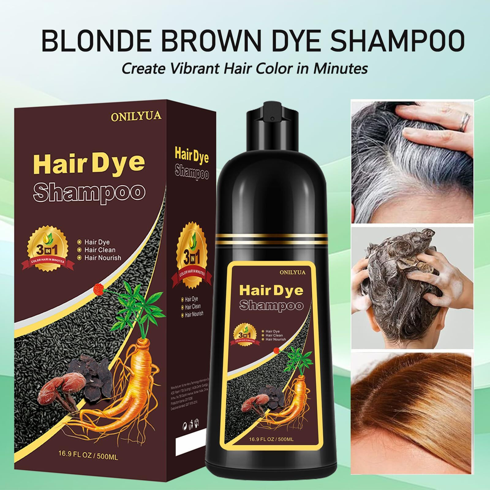Fvquhvo Instant Hair Color Shampoo  Blonde Brown For Women Men  Long Lasting Brown Hair Dye Colors In Minutes  Easy To Use