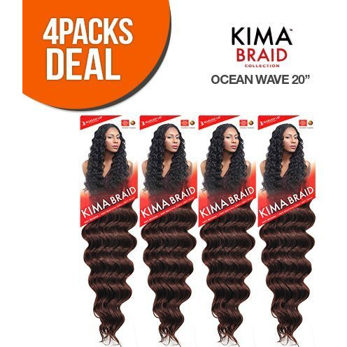 Harlem125 Synthetic Hair Braids Kima Braid Ocean Wave 20"" (4-Pack  30)