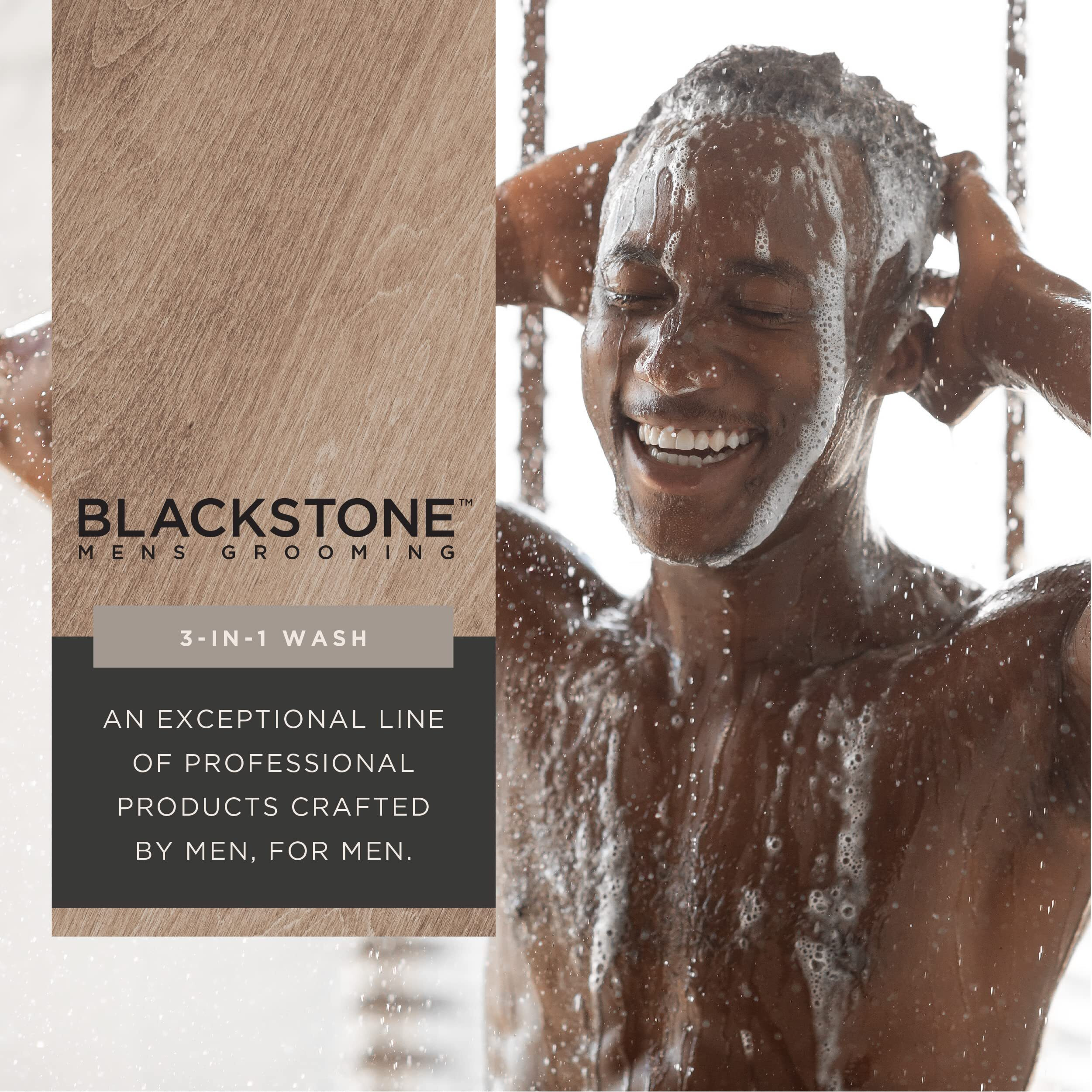Blackstone 3-In-1 Wash For Men | Cleanse & Condition Hair  Body  & Face | All Skin & Hair Types | Coconut Oil & Vitamin B5 - Sandalwood (32 Ounces)