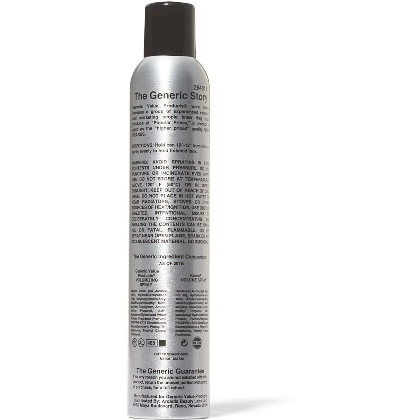 Generic Value Products Volumizing Hair Spray  Strong Hold  Control  And Volume  Fast-Drying  Humidity Resistant  10 Oz