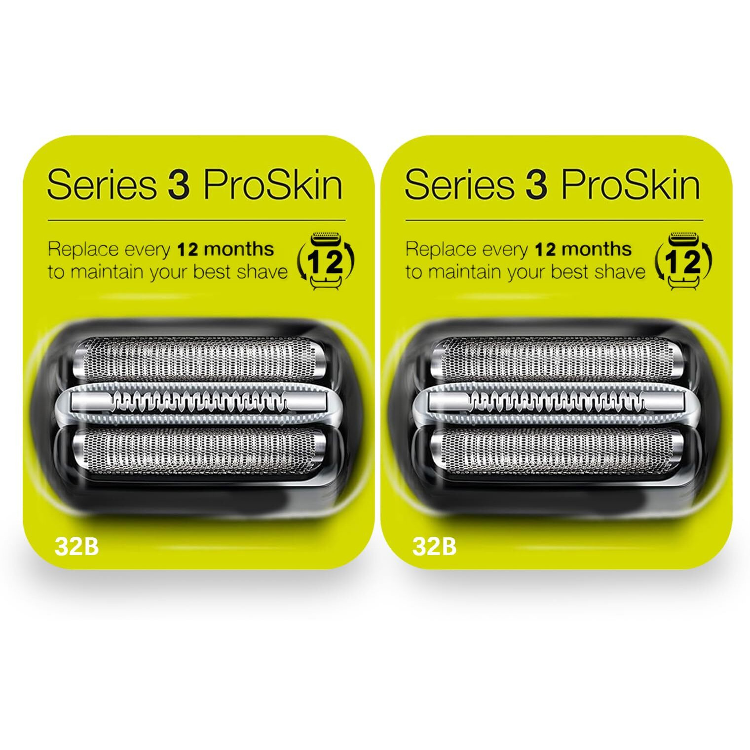 2Pack 32B Series 3 Electric Shaver Replacement Head Accessories For Braun S3 Foil & Cutter Razor Heads  Applicable For Braun S3 3040S 3010S 310S 3000S 3050Cc 3080S 390Cc Etc
