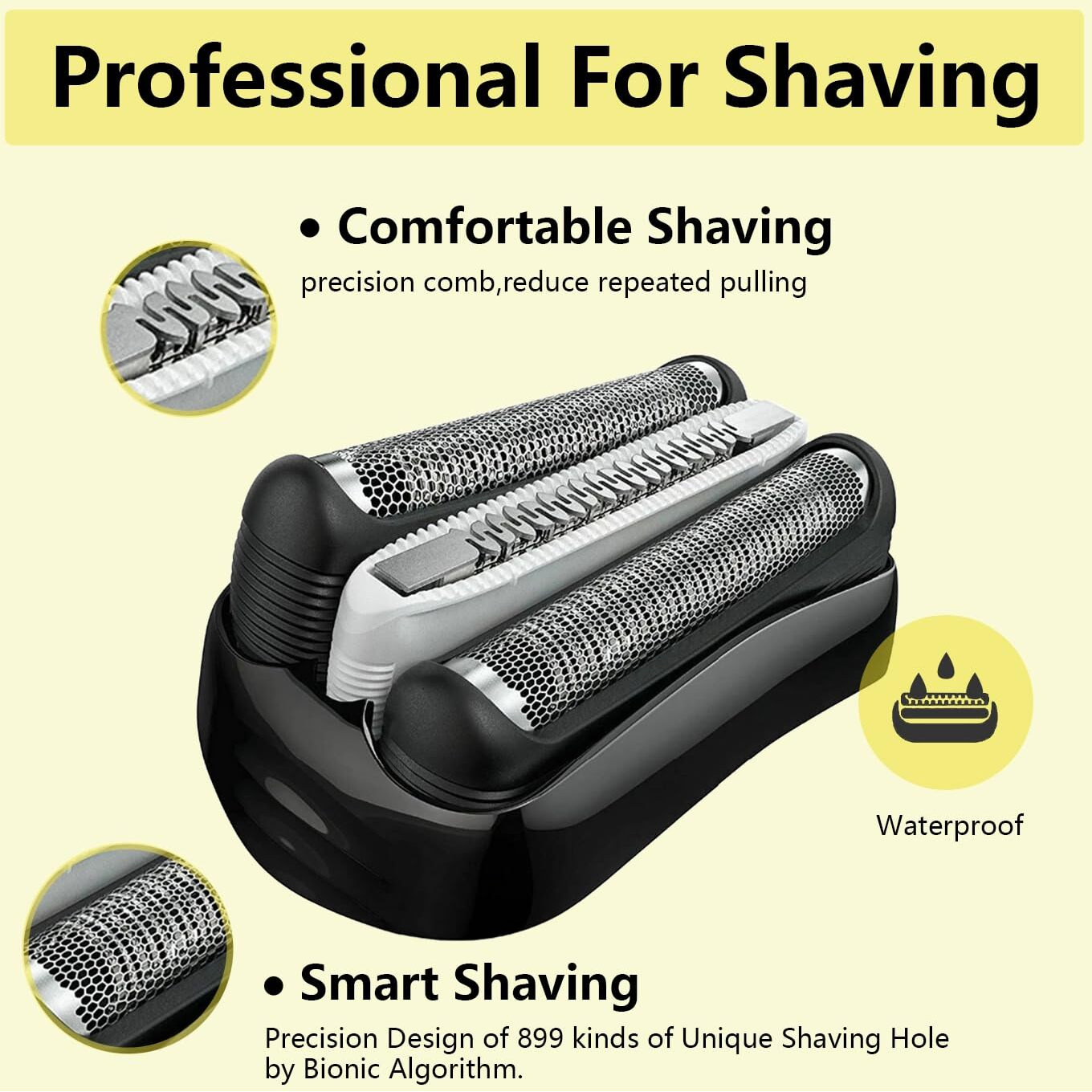 2Pack 32B Series 3 Electric Shaver Replacement Head Accessories For Braun S3 Foil & Cutter Razor Heads  Applicable For Braun S3 3040S 3010S 310S 3000S 3050Cc 3080S 390Cc Etc
