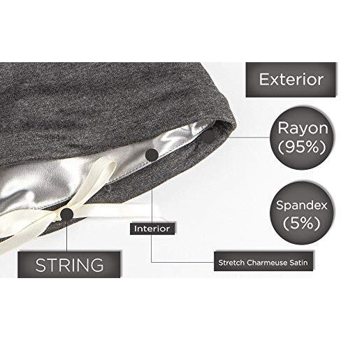 Grace Eleyae Ge Women's Adjustable Satin Lined Sleep Cap Slap Hair Care Beanie Hat  Gray