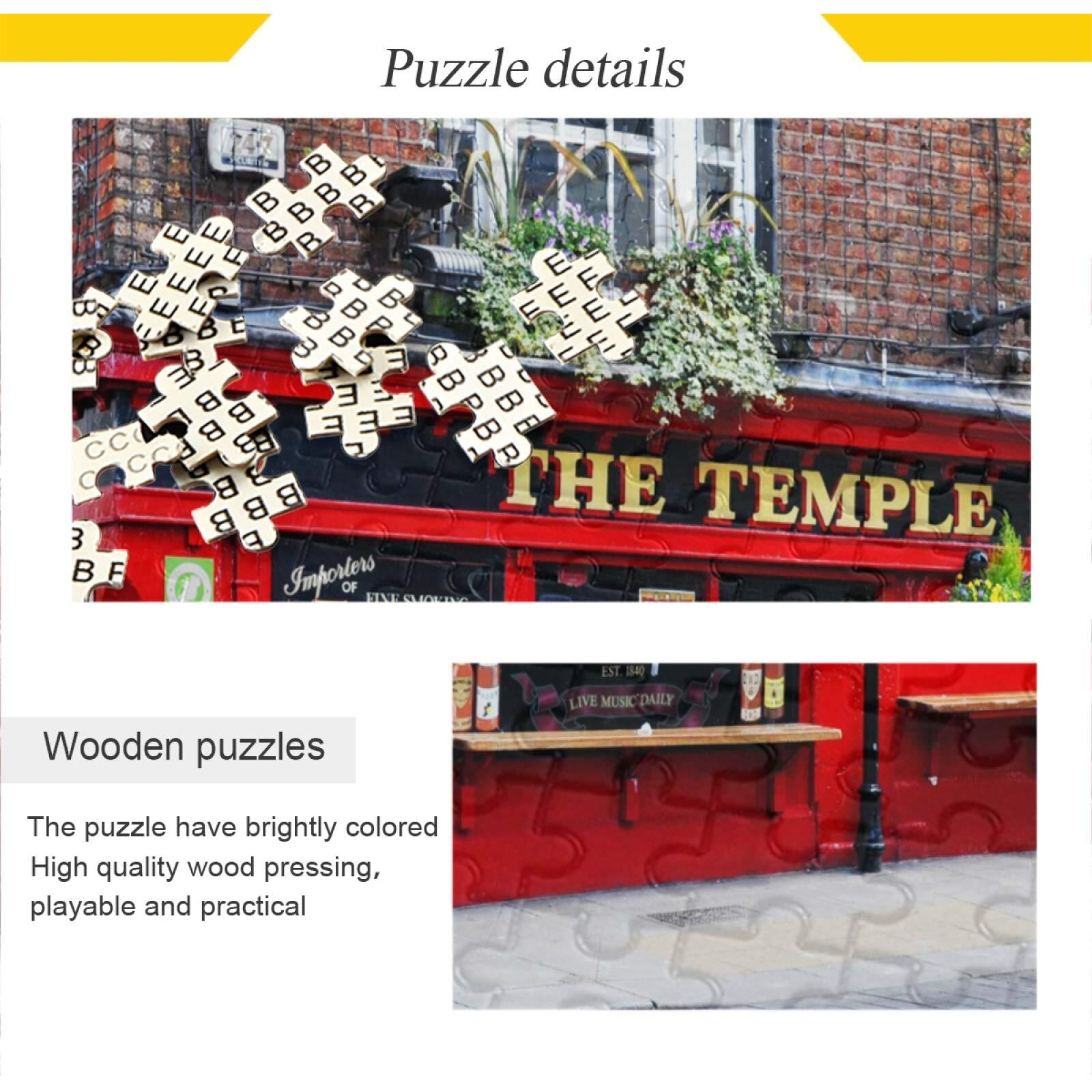 Oarencol Dublin Ireland Temple Bar Landscape Jigsaw Puzzle 1000 Pieces Puzzles For Adults Kids Diy Gifts
