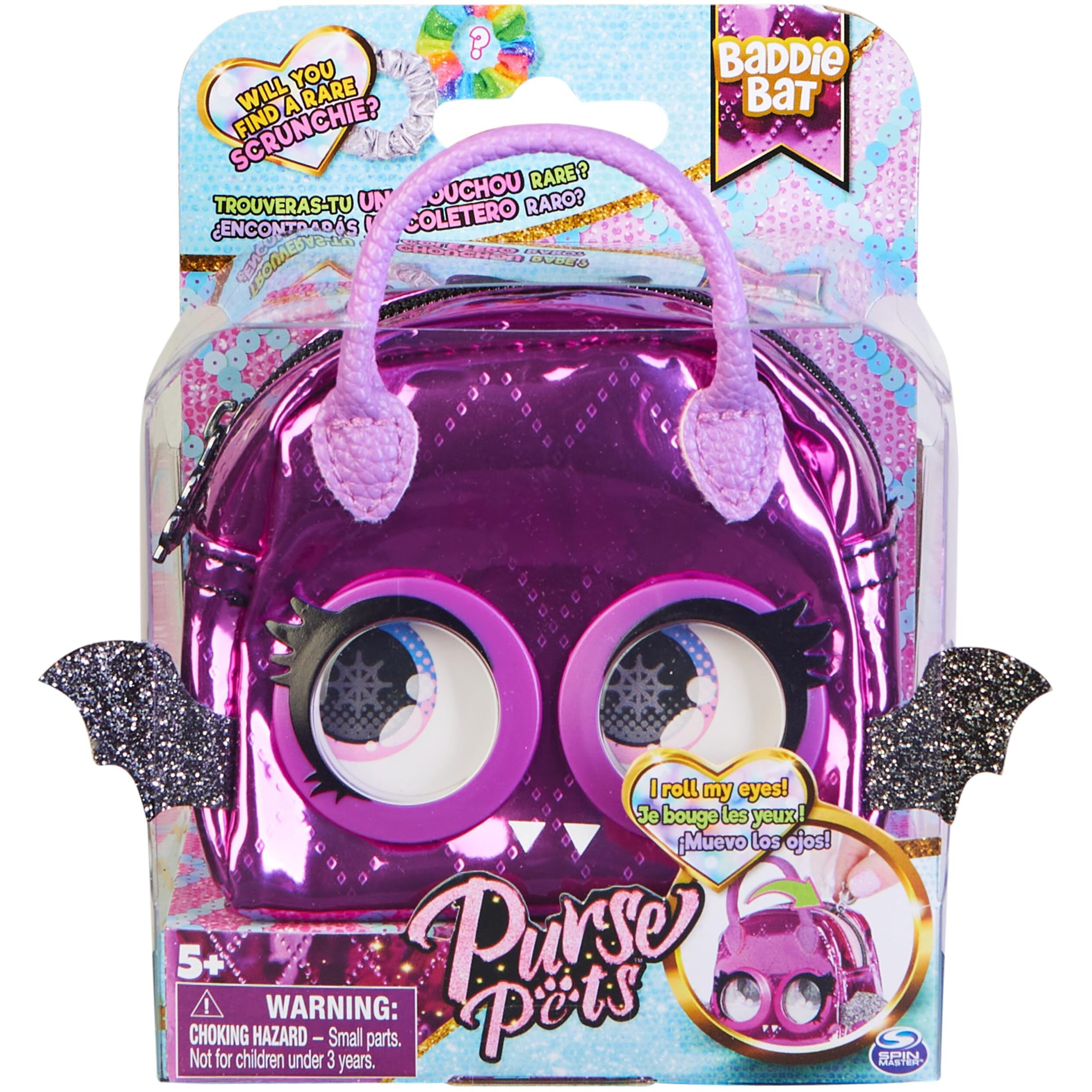 Purse Pets Micros  Baddie Bat Mini Kids Purse With Eye Roll  Shoulder Bag Crossbody Purse Accessories  Girls Coin Purse & Tween Gifts