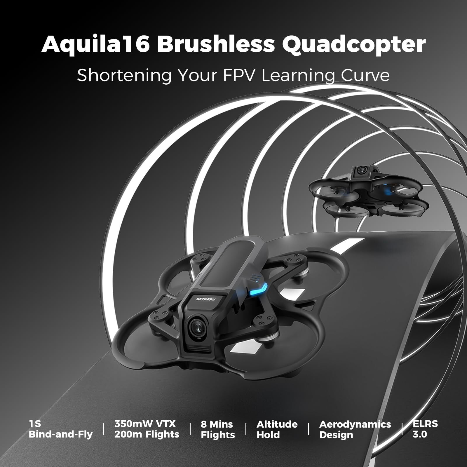 Betafpv Aquila16 1S Brushless Quadcopter With Altitude Hold Function  8 Mins Flight  200M Distance  3 Flight Speed Modes  Built-In Propeller Guard  For Teens Adults Fpv Beginner To Fly Indoor Outdoor