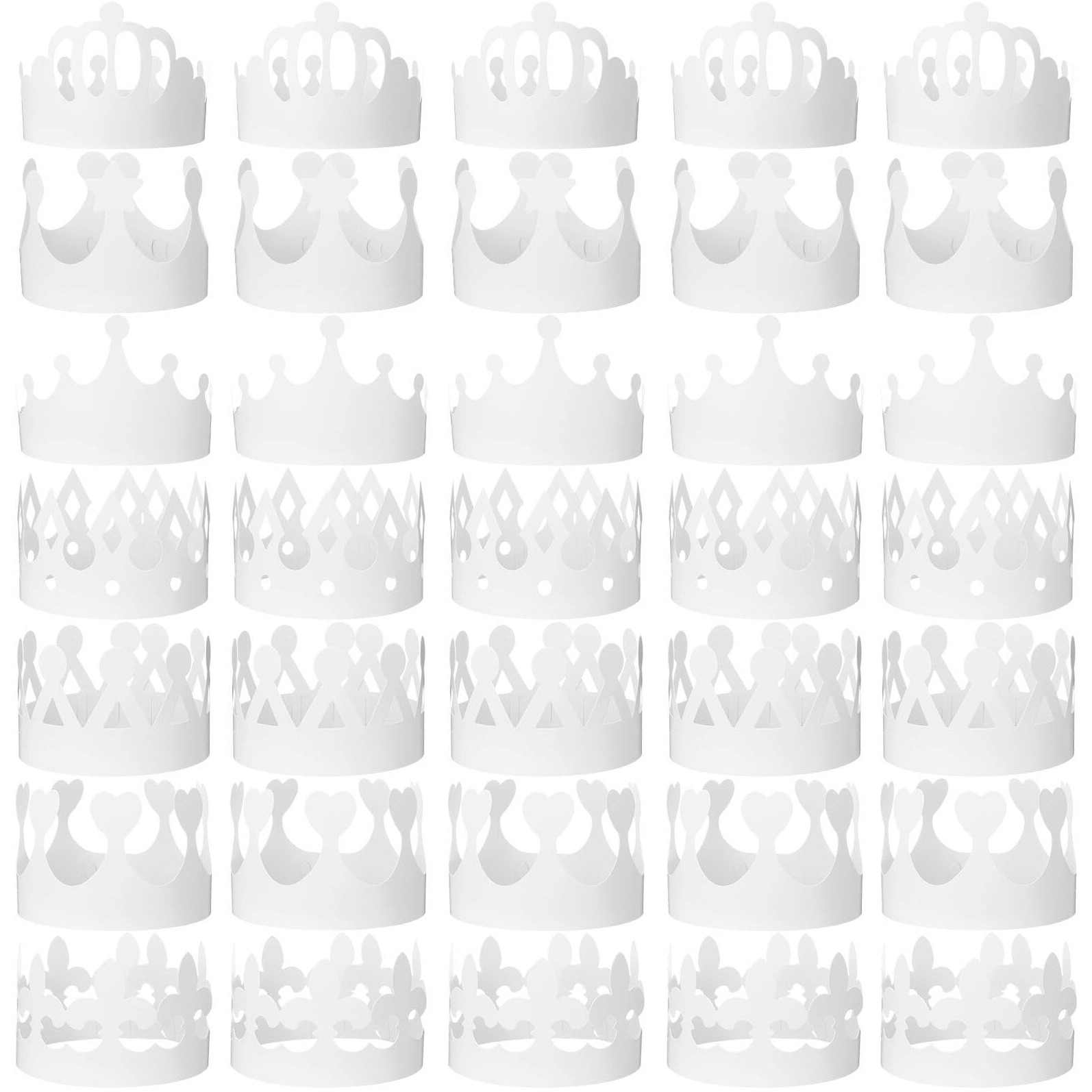 Thenshop White Diy Paper Crowns Blank Birthday Party Decoration Crowns For Kids Princess Queen (Classic Style  280)