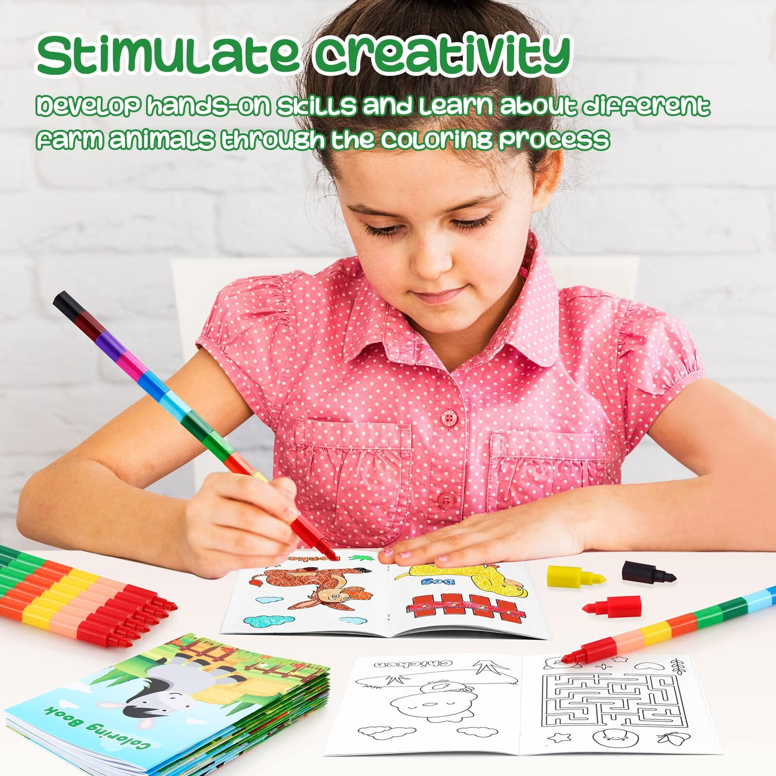 24 Pcs Farm Animals Mini Coloring Books Bulk Party Favors For Kids Cow Horse Barn Party Drawing Book For Farmhouse Birthday Party Goodie Bag Gift Stuffer School Classroom Activity Filler Supplies