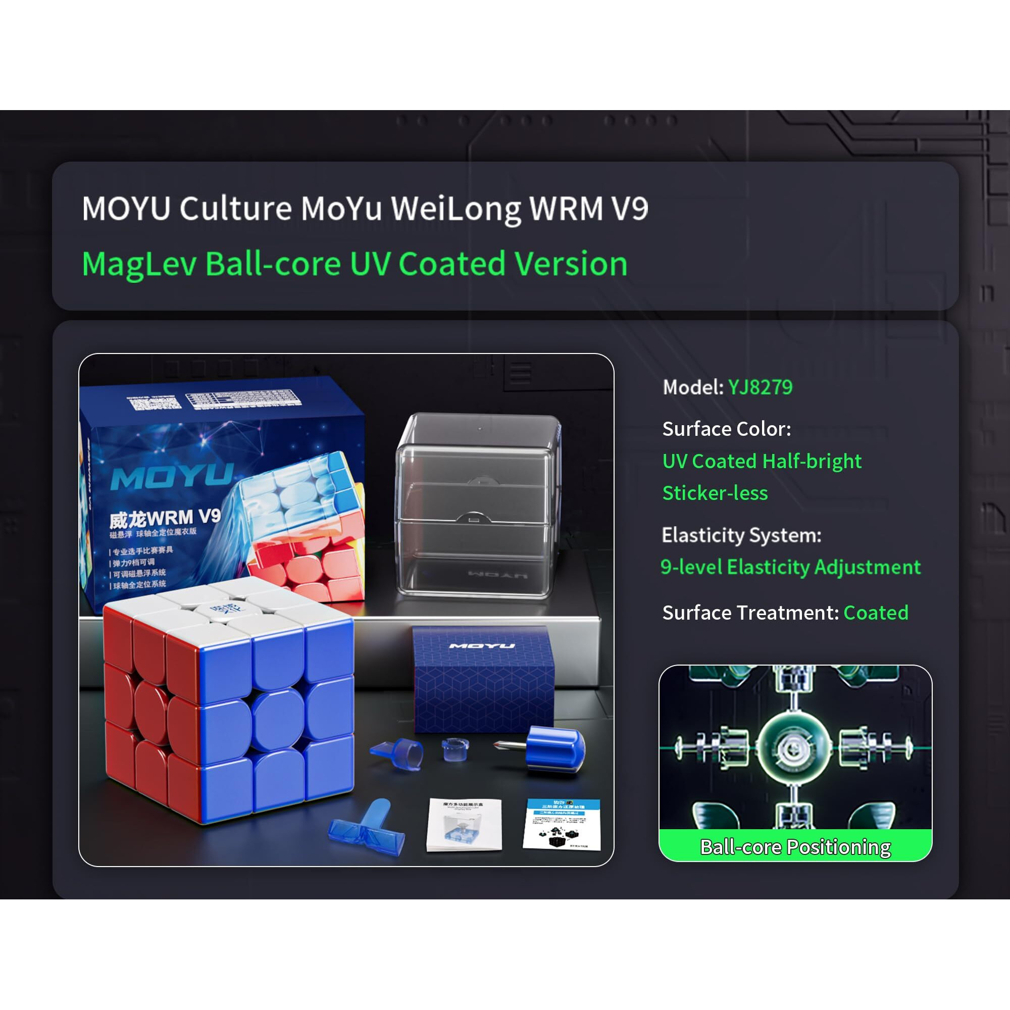 Cubershop Moyu Wrm V9 Ball Core (Uv Coated) Stickerless Speed Cube  Moyu Weilong Wr M V9 Maglev+Core Magnets Magic Clothes Flagship 3X3 Uv  Wrm 2023 Ball(Weilong Wrmv9 Ball Core Magic Clothes Version)