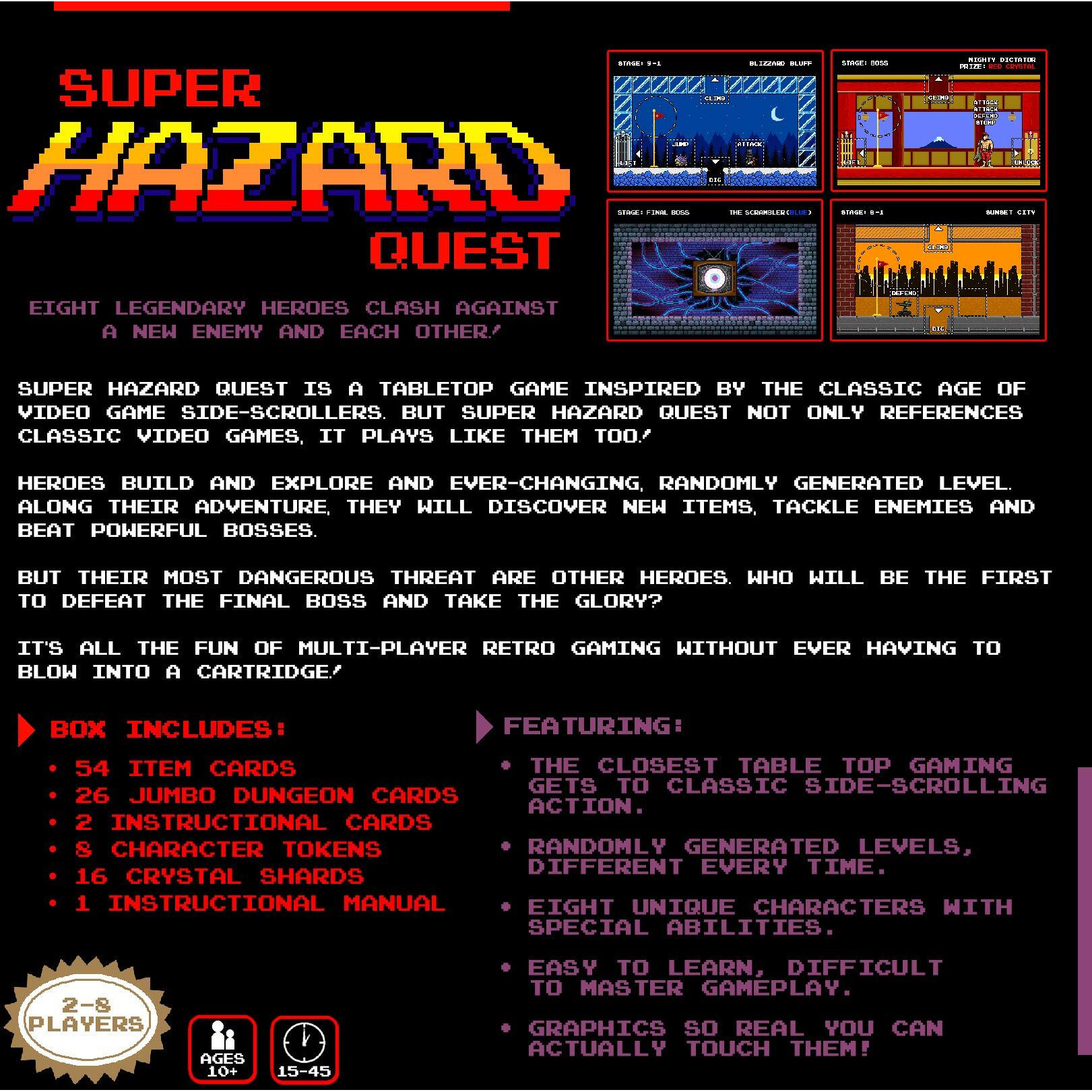 Super Hazard Quest - The Board-Game Played Like A Retro Pixel Video Game