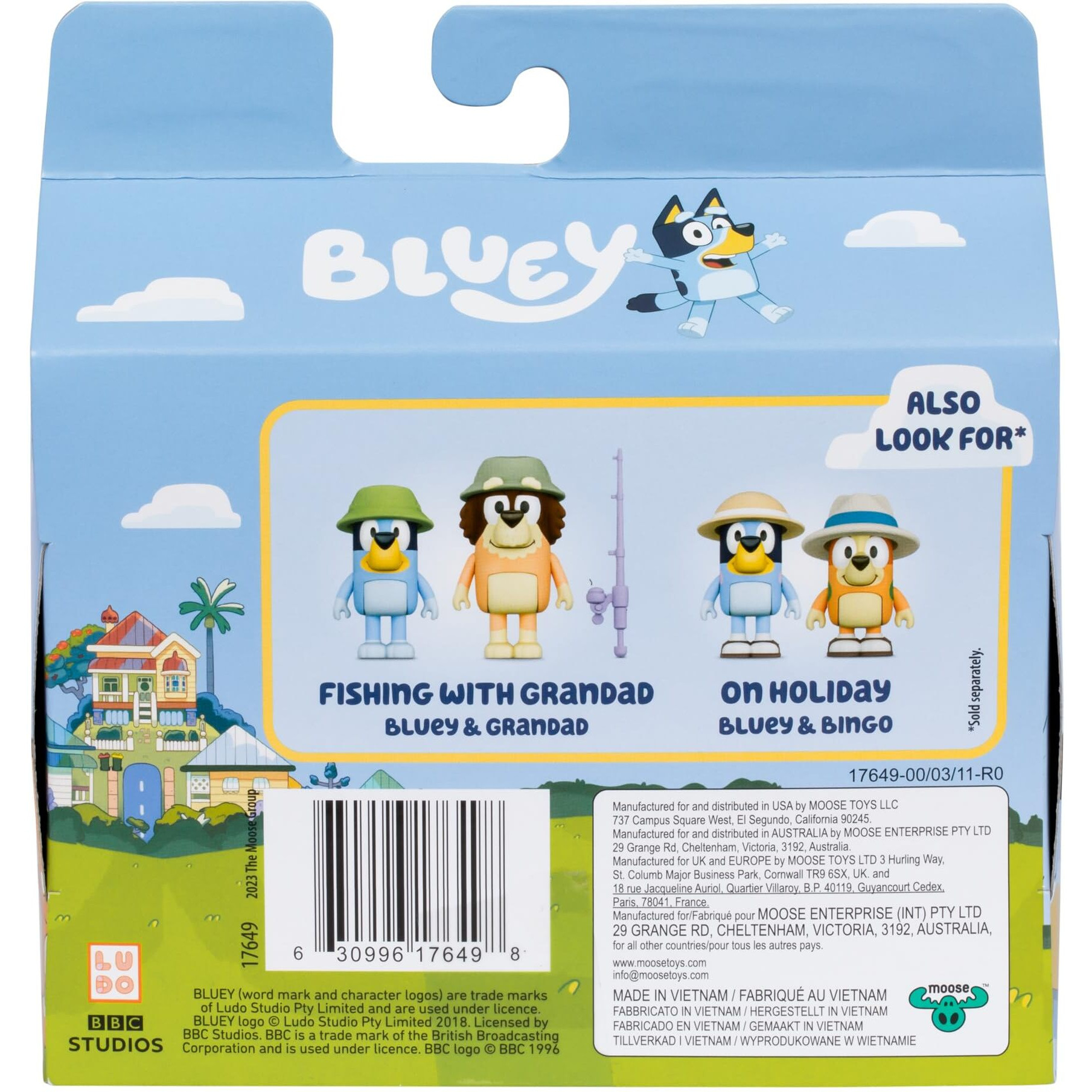 Bluey Figure 2-Pack - Animal Costumes  2.5 Inch Figures With Accessories  Kids Can Recreate Their Favorite Moments From The Episode - Onesies