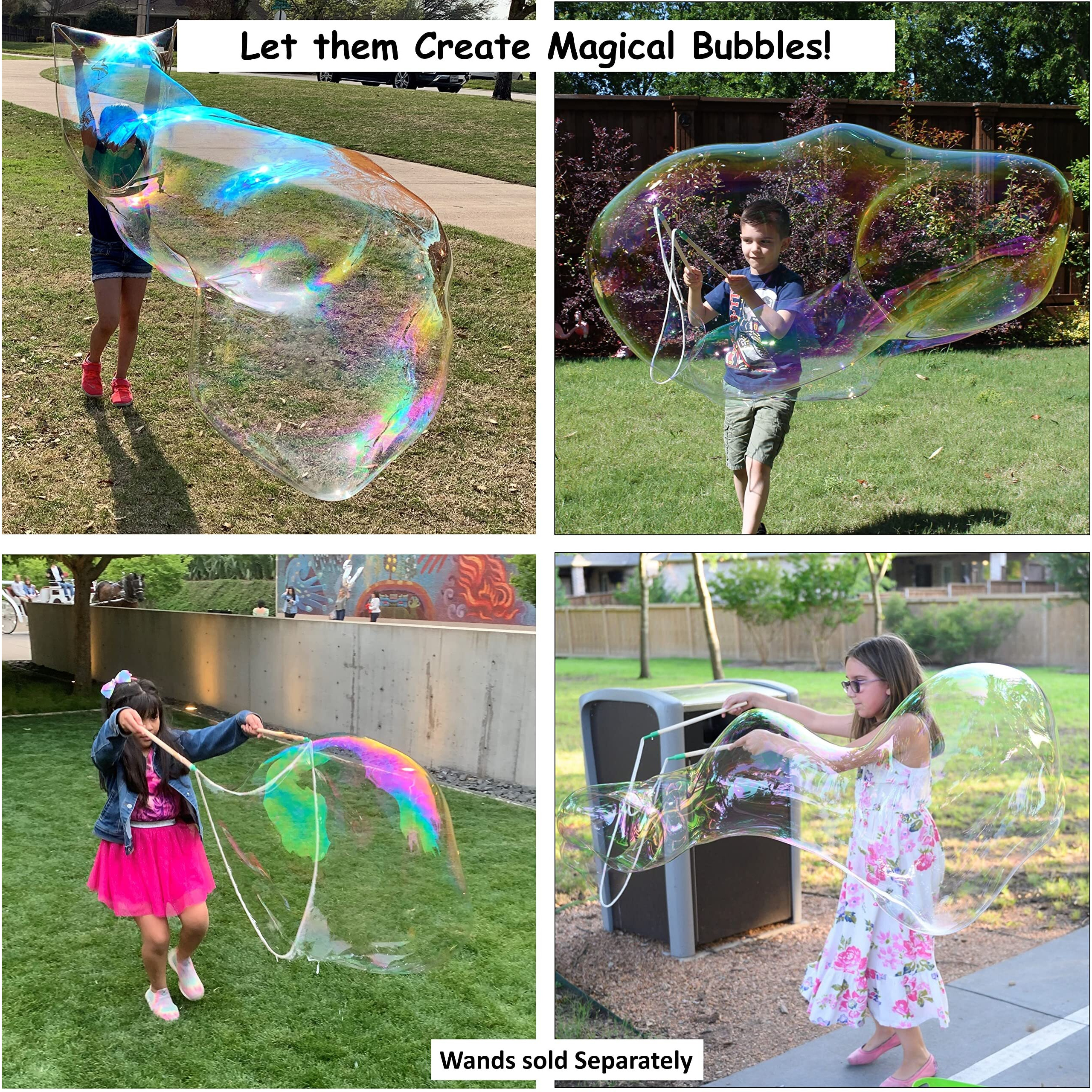 Bubbleventi Giant Bubble Mix | Made In Usa |100% Vegan Non-Toxic Powder Makes 10 Gallons Of Premium  Big Bubble Solution For Kids Stem Fun | Use In Bubble Wands + Machines