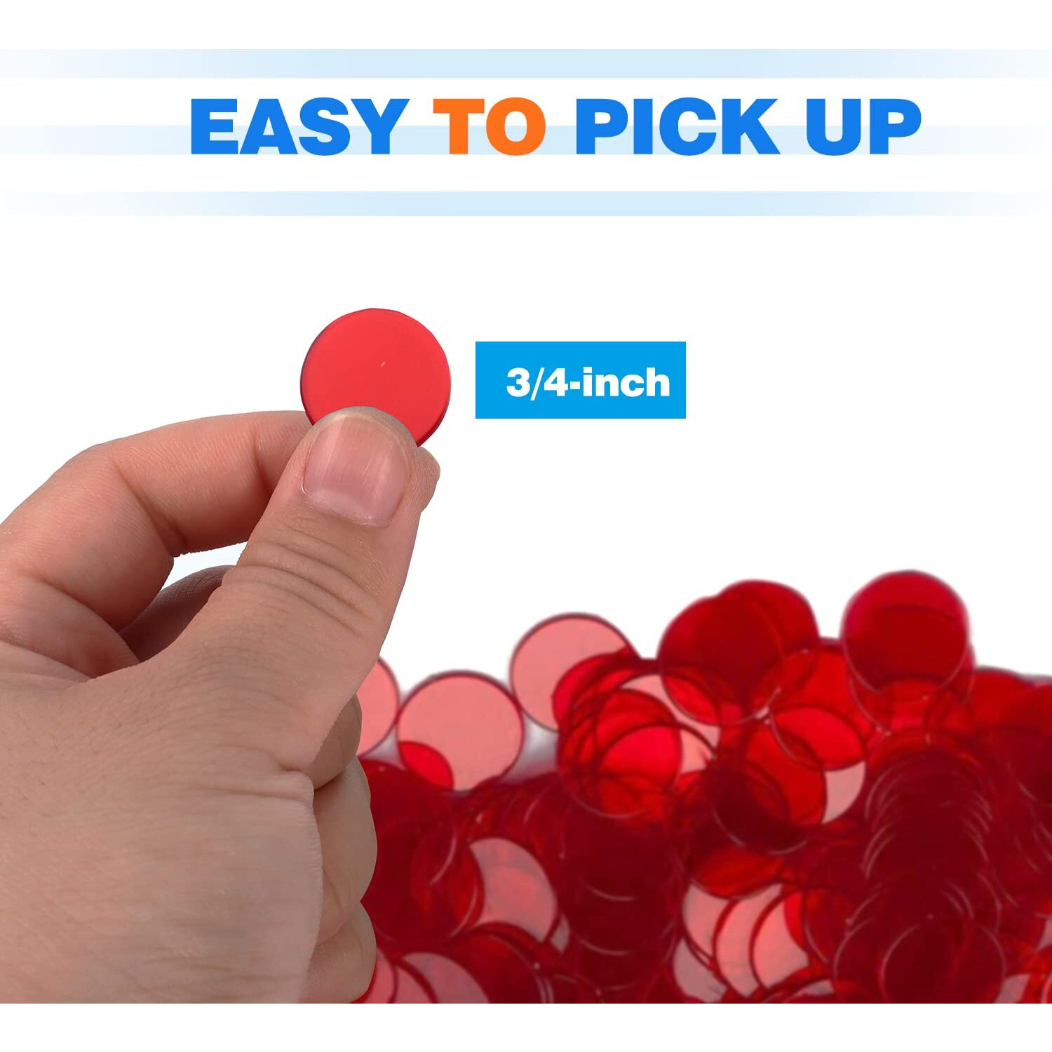 Gse Games & Sports Expert 1 000 Pieces 3/4-Inch Red Bingo Chips  High-Contrast Transparent Counting Chips For Bingo Games  Parties