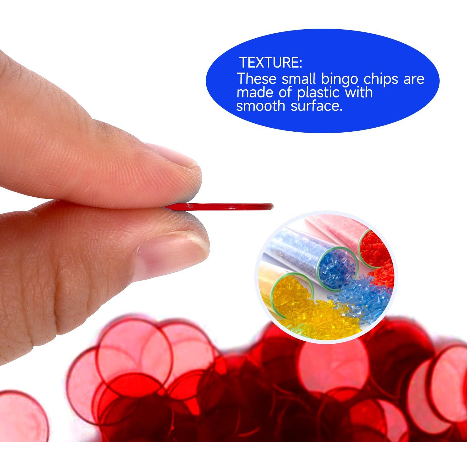 Gse Games & Sports Expert 1 000 Pieces 3/4-Inch Red Bingo Chips  High-Contrast Transparent Counting Chips For Bingo Games  Parties