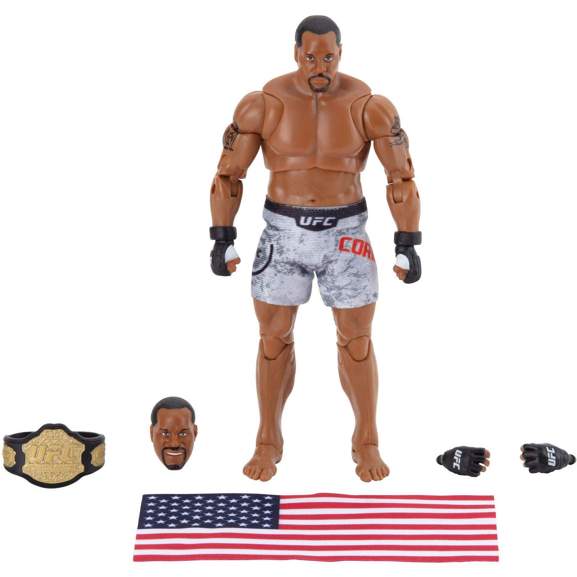Ufc Ultimate Series Limited Edition Daniel Cormier  6 Inch Collector Action Figure - Includes Alternate Head And Gloved Hands  Fight Shorts  Belt And American Flag Accessory