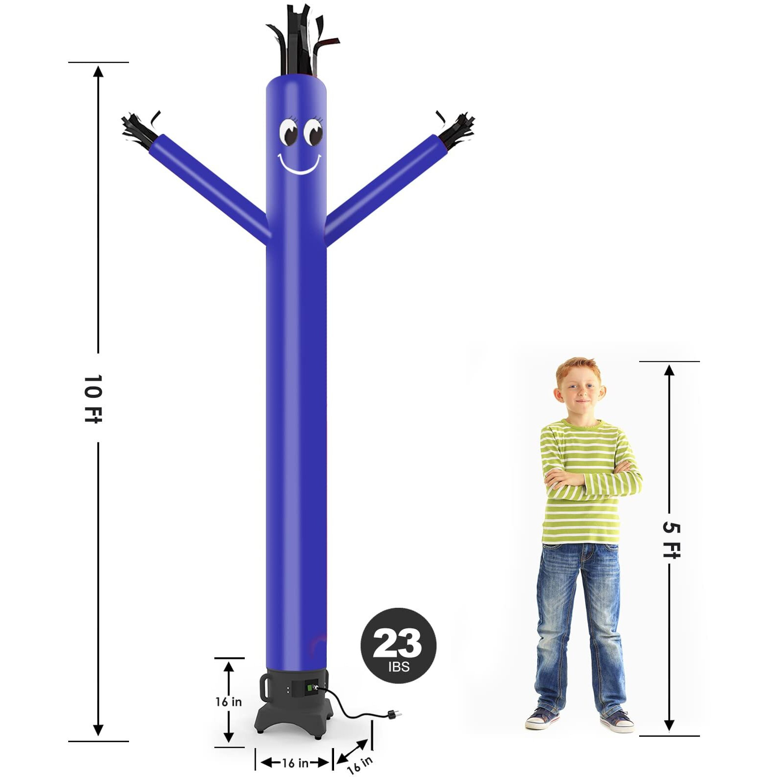 Mounto 10Ft Inflatable Dancer Waving Tube Man Puppet For Store Sign (Blue)