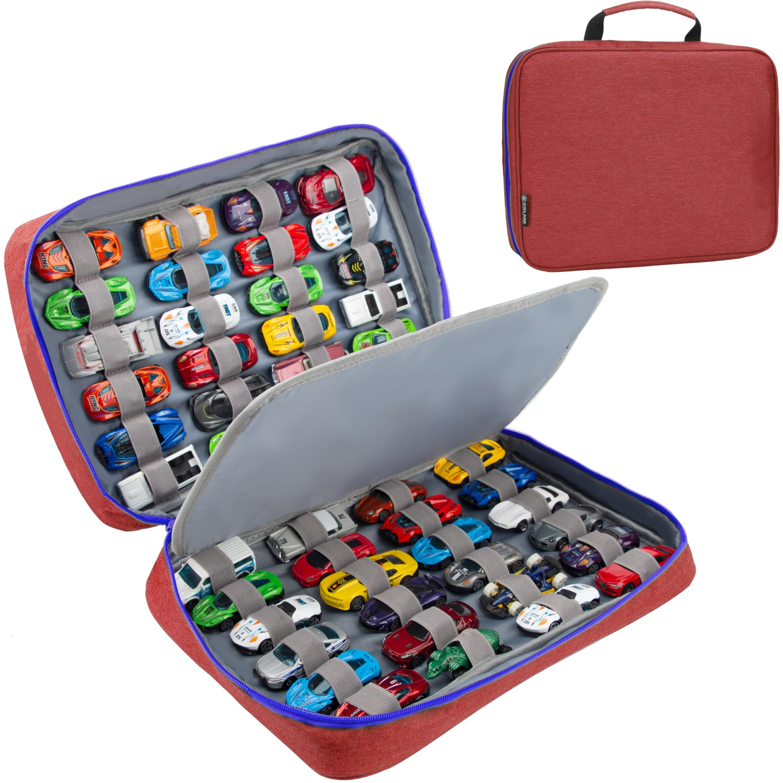 Kislane Carrying Case For 48 Toy Cars  Kids Toy Cars Storage Case Hold 48 Toy Cars(Bag Only (Red)