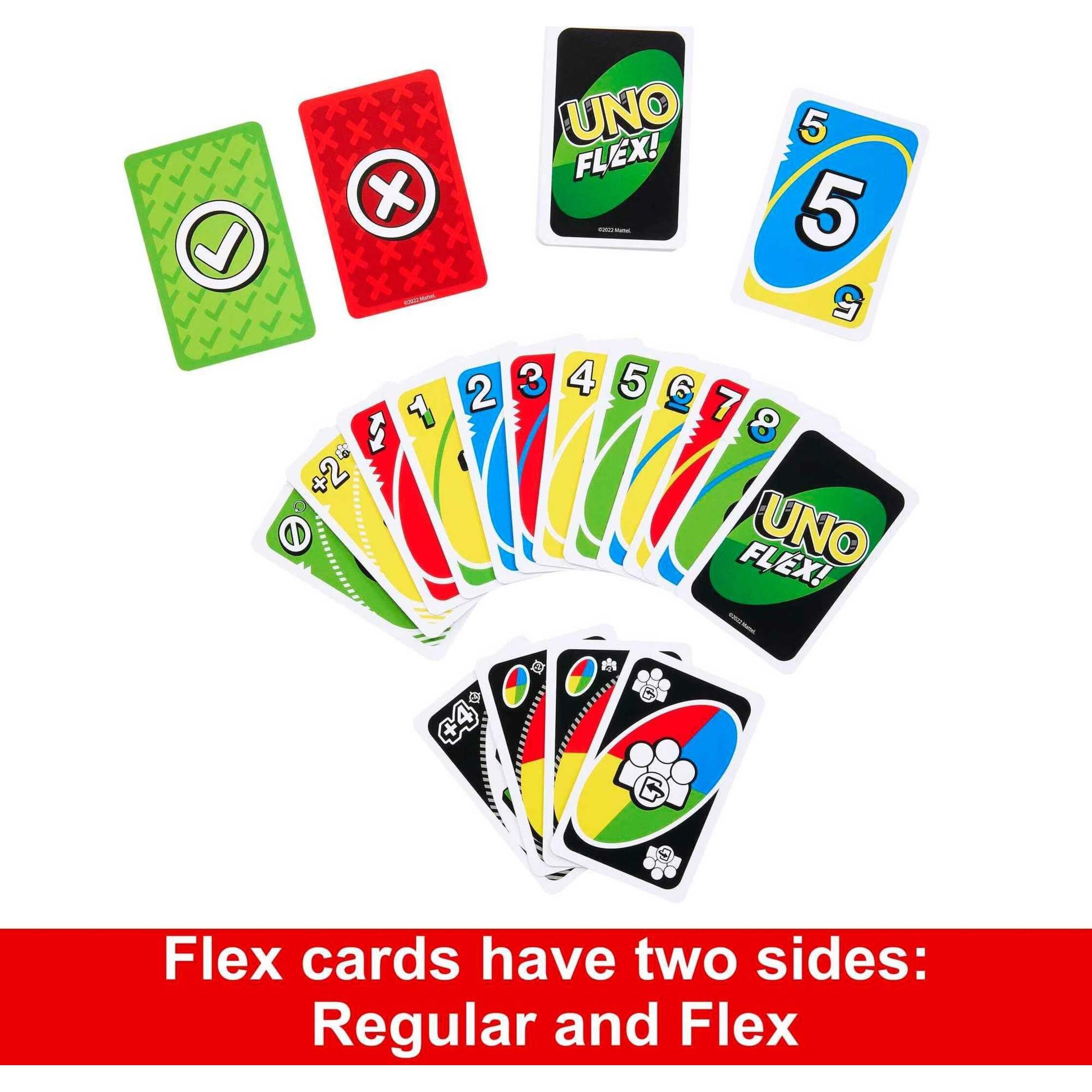 Mattel Games Uno Flex Card Game For Family Night Where Cards Change Color When Flexed In Collectible Tin Box