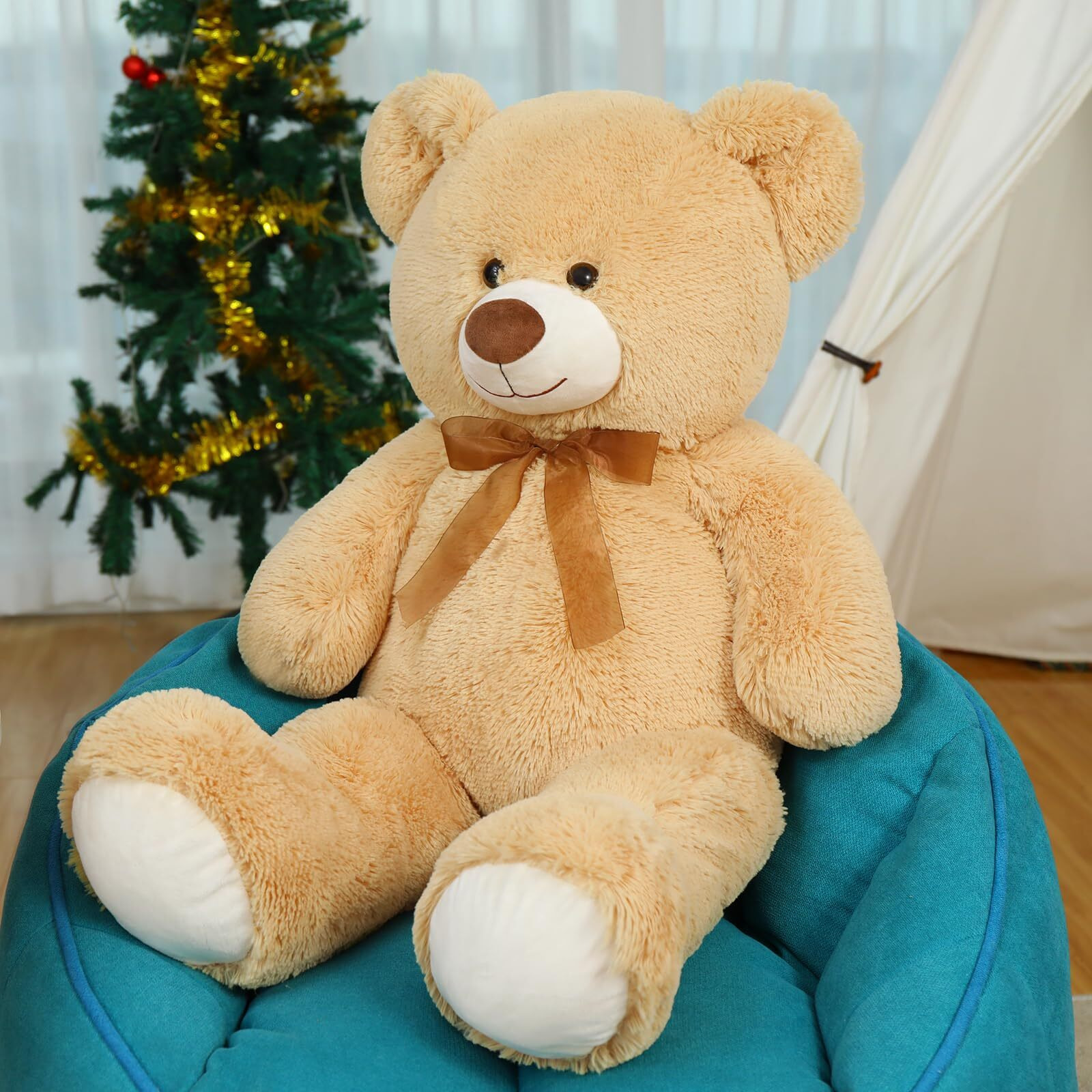 Toys Studio Big Teddy Bear  36 Inch Cute Giant Stuffed Animals Life Size Plush Bear For Girlfriend Kids  Tan