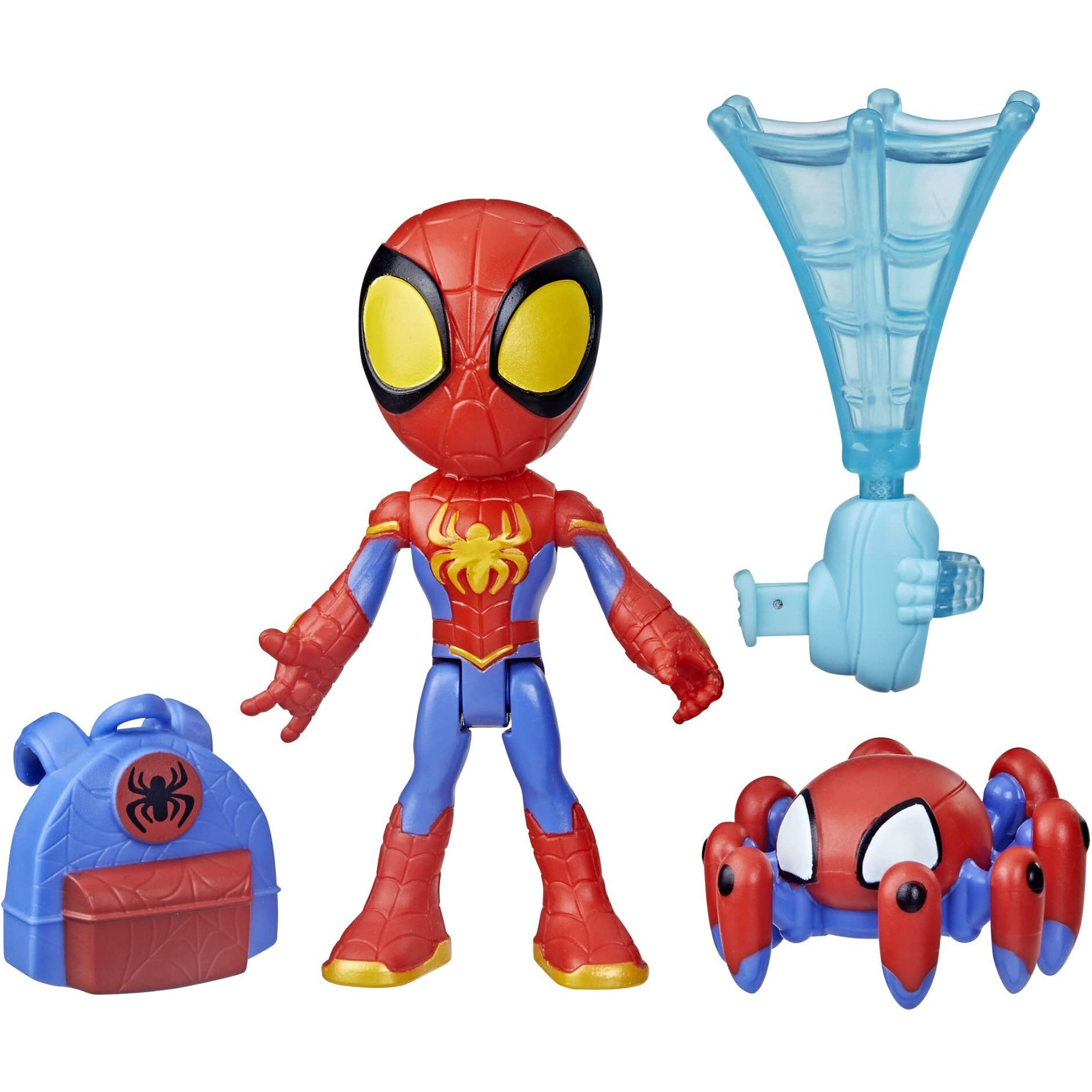 Spidey And His Amazing Friends Web-Spinners Spidey 4-Inch Action Figure With Accessories  Web-Spinning Accessory  Marvel Toys For Kids  Ages 3 And Up