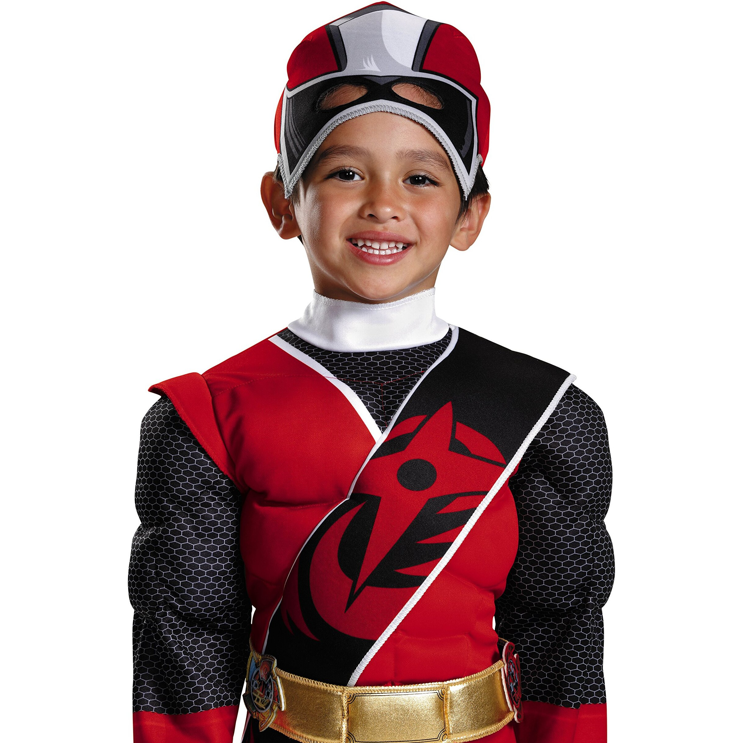 Power Rangers Ninja Steel Toddler Muscle Costume  Red  Medium (3T-4T)
