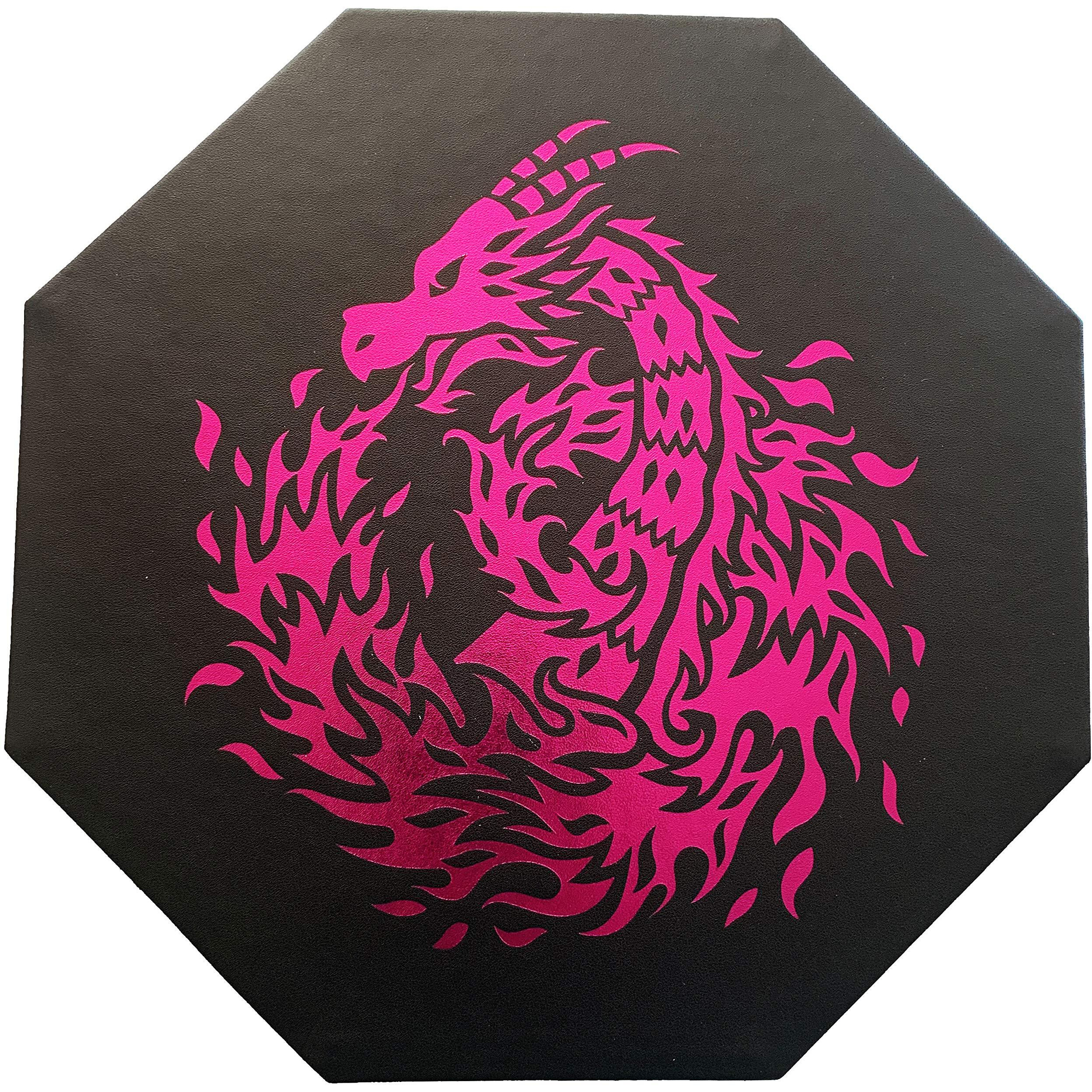 Fantasydice - Pink - Fire Dragon - Dice Tray - 8"" Octagon With Lid And Dice Staging Area- Holds 5 Sets Of Dice(7 / Standard) For All Tabletop Rpgs Like D&D  Call Of Cthulhu  Shadowrun.