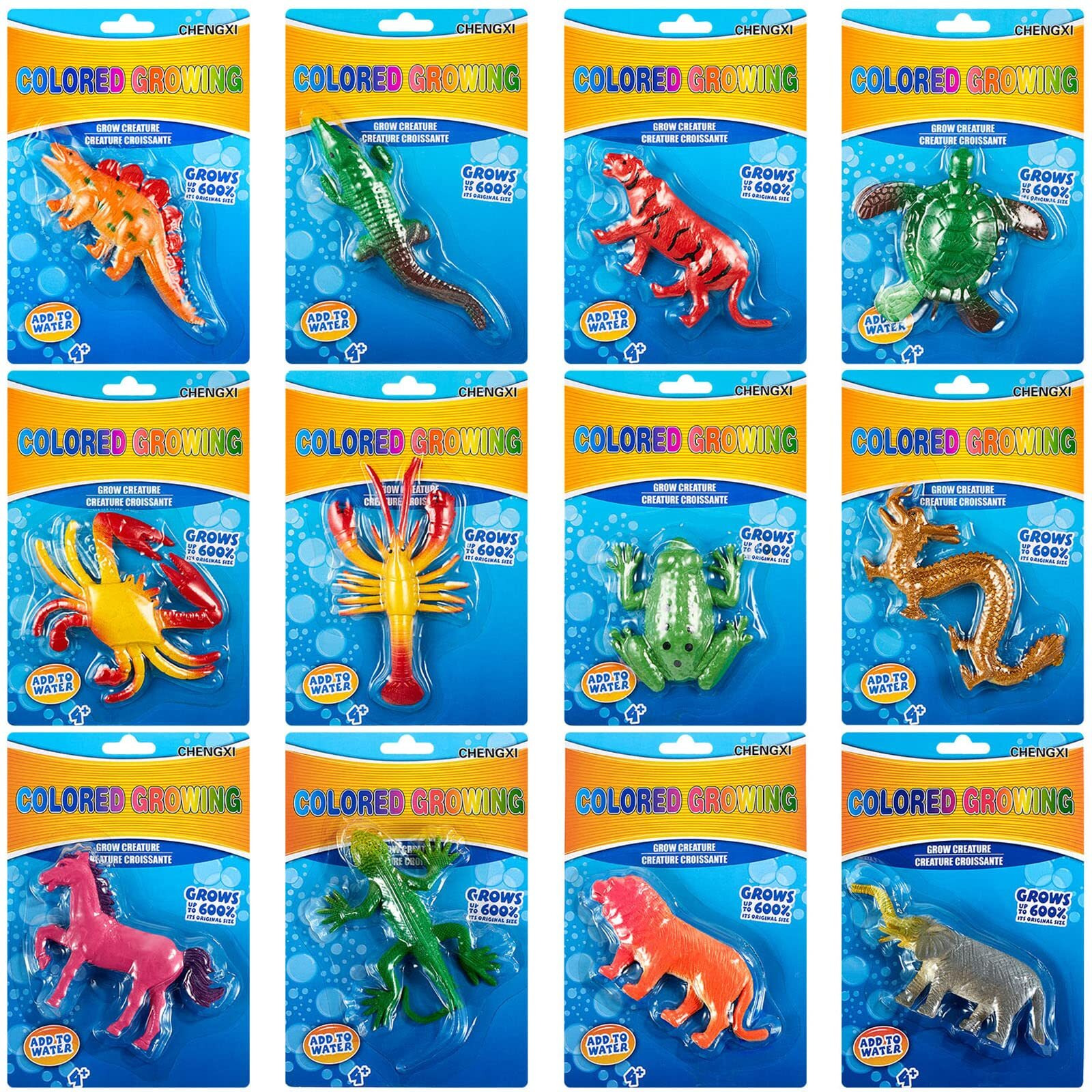 Outus 8 Pieces Growing Animal Creature Expandable Sea Creature Set Giant Grow Water Animal Grow In Water Party Supplies For Fun (Multiple Animal)