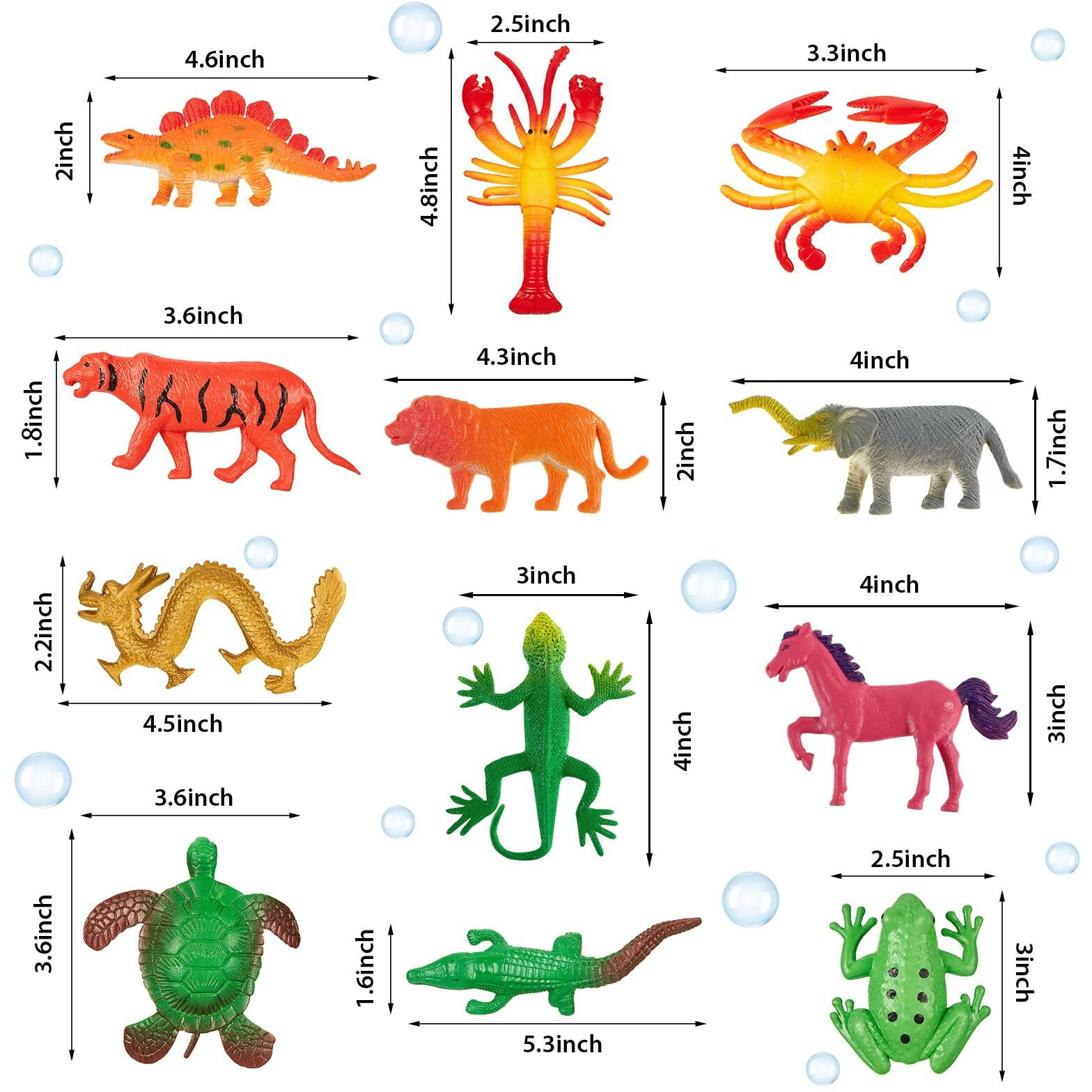 Outus 8 Pieces Growing Animal Creature Expandable Sea Creature Set Giant Grow Water Animal Grow In Water Party Supplies For Fun (Multiple Animal)