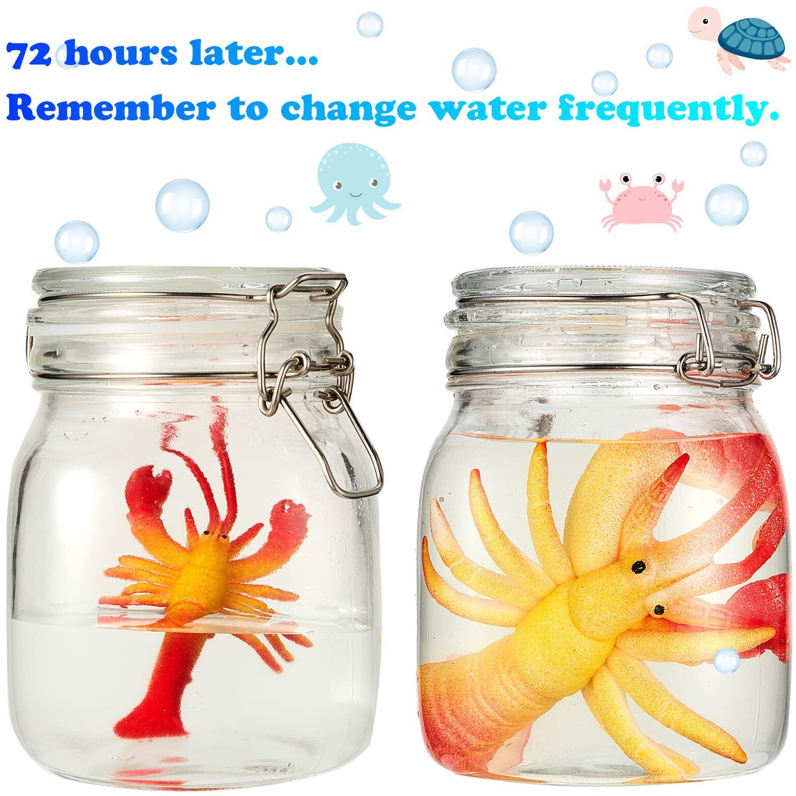 Outus 8 Pieces Growing Animal Creature Expandable Sea Creature Set Giant Grow Water Animal Grow In Water Party Supplies For Fun (Multiple Animal)