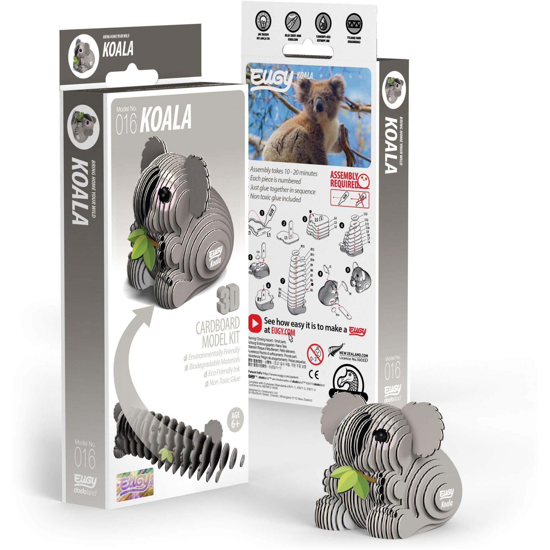 Eugy Koala 3D Puzzle  30 Piece Eco-Friendly Educational Toy Puzzles For Boys  Girls & Kids Ages 6+