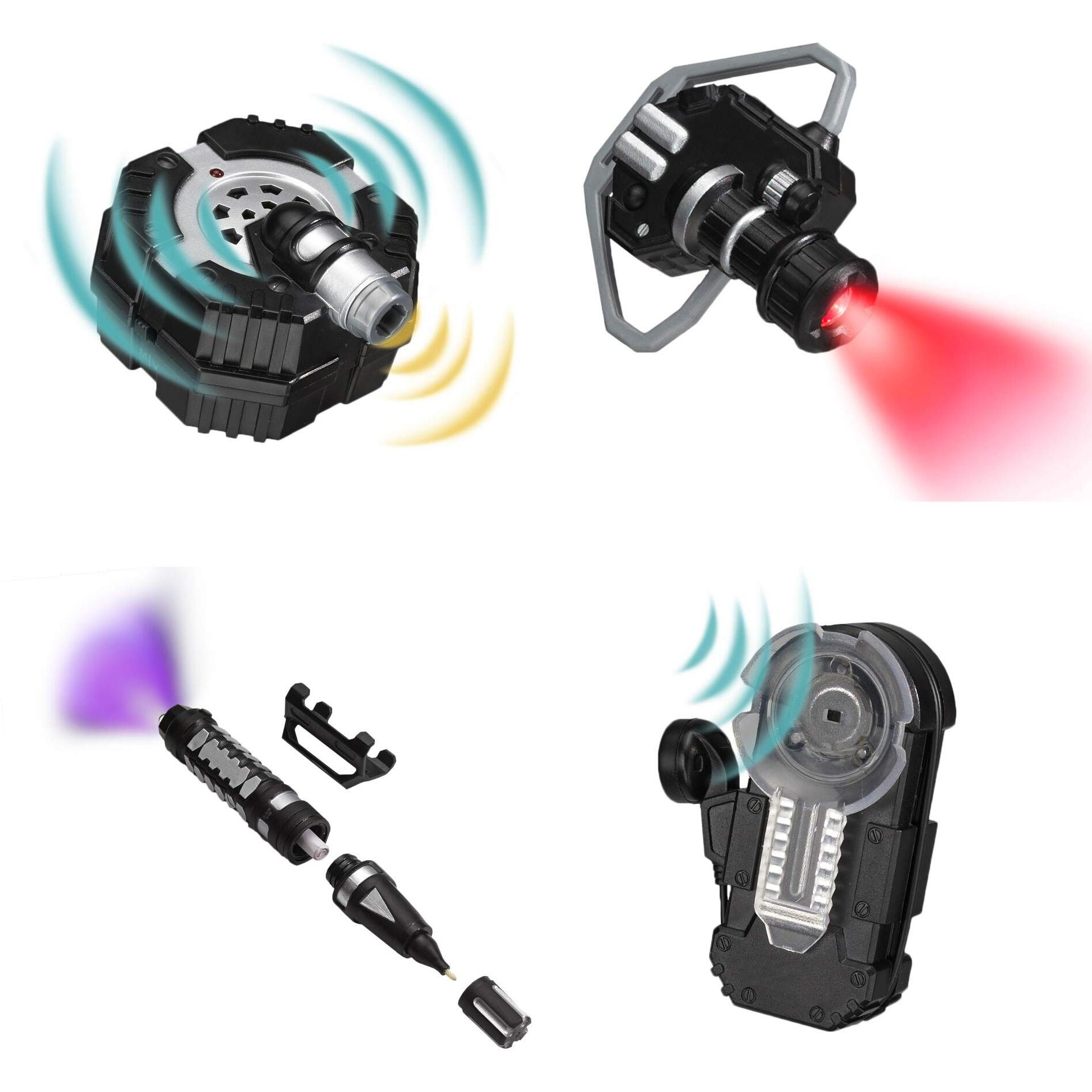 Mukikim Spyx/Micro Gear Set + Lazer Trap Alarm - 4 Must-Have Spy Tools Attached To An Adjustable Belt + Invisible Led Beam Barrier & Alarm Jr Spy Fan Favorite & Perfect For Your Spy Gear Collection