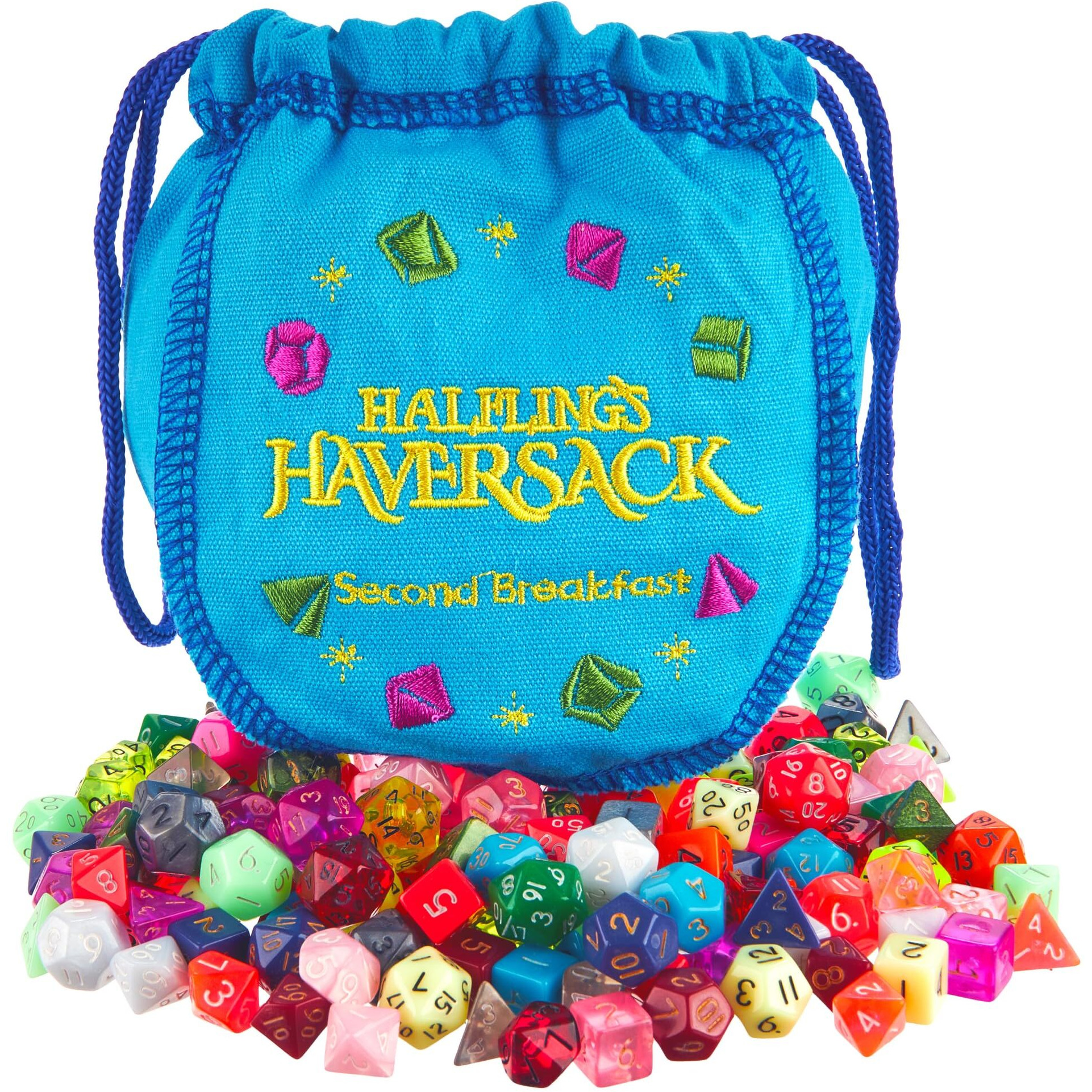 Wiz Dice Halfling's Haversack Second Breakfast 10Mm Miniature Polyhedral Dice (140-Pack) 20 Sets Of 7 Mini D&D Dice