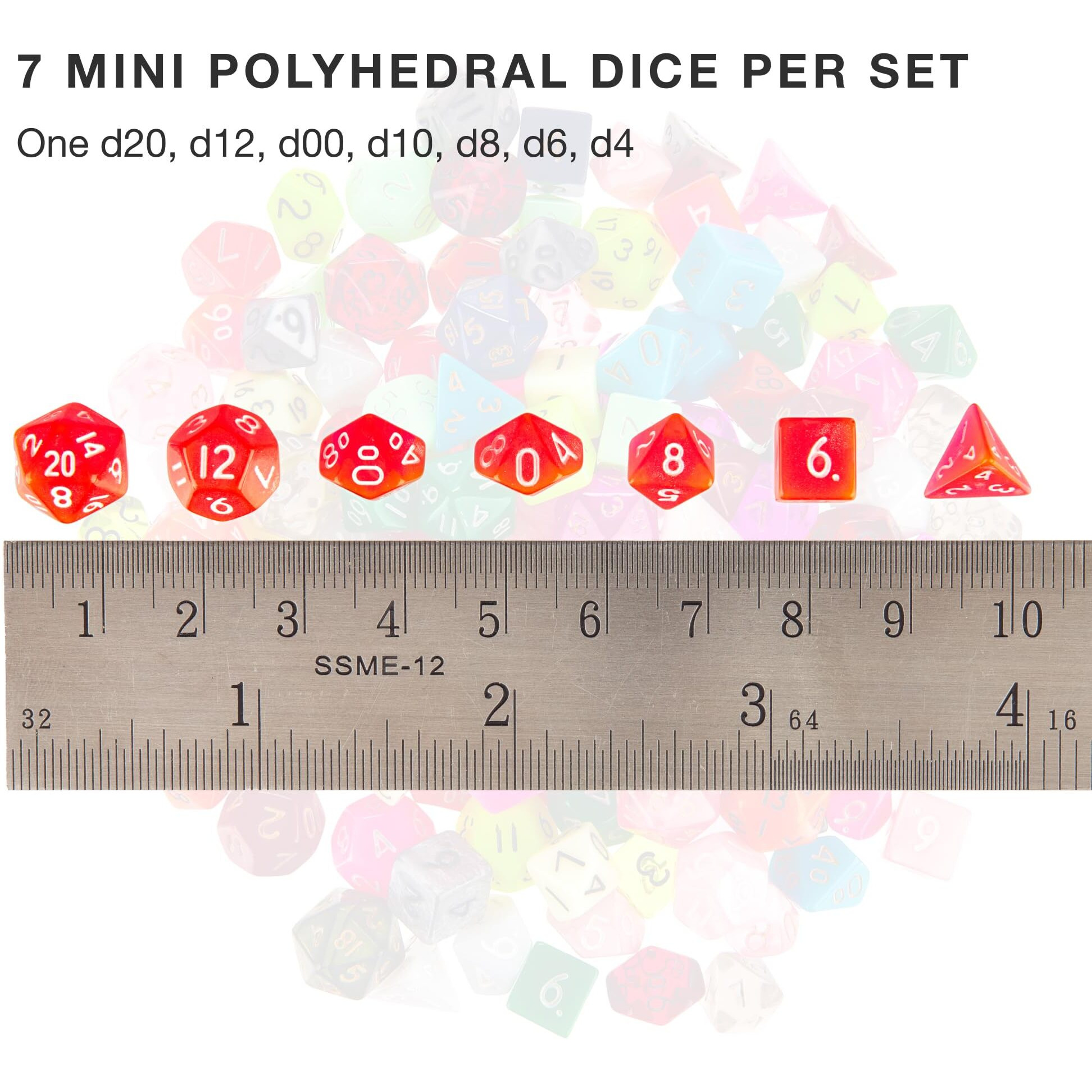 Wiz Dice Halfling's Haversack Second Breakfast 10Mm Miniature Polyhedral Dice (140-Pack) 20 Sets Of 7 Mini D&D Dice