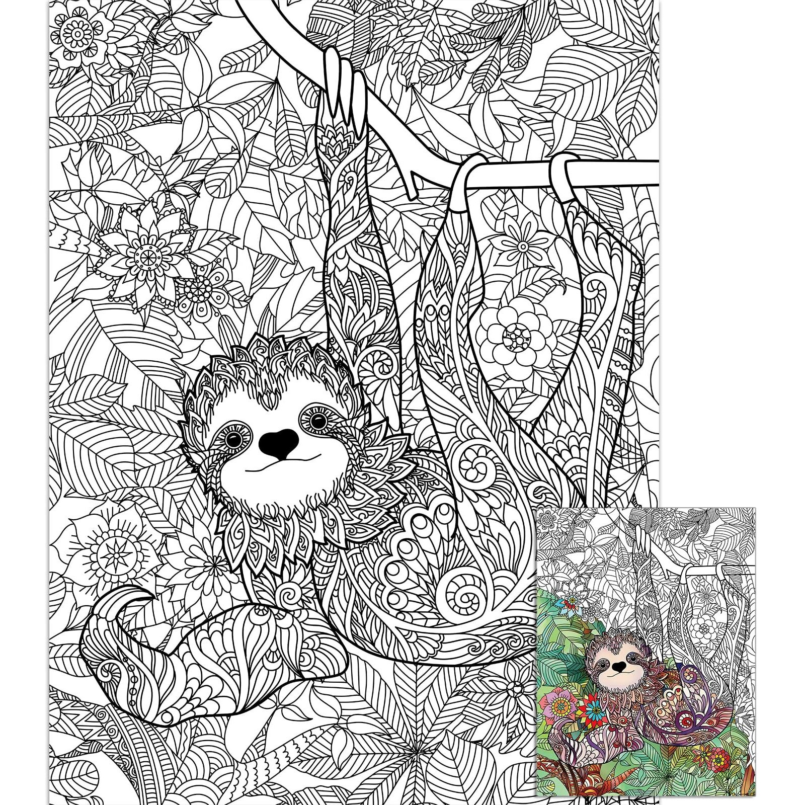 Mandala Giant Coloring Posters For Kids Adults Sloth Coloring Sheets 39.3751.96 Inch Mandala Coloring Poster Wall Art Decor Blank Banner For School Group Family Art Craft Activities Decoration