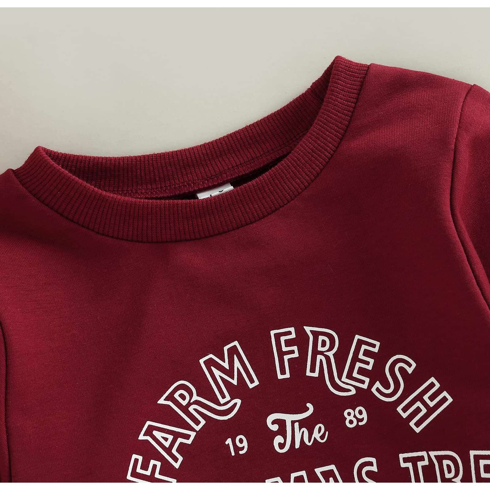 Fybitbo My First Christmas Baby Girl Boy Outfit Sweatshirt Romper Sweater Onesie Long Sleeve Bodysuit Fall Clothes (Red Farm Fresh Christmas Tree 18-24 Months)