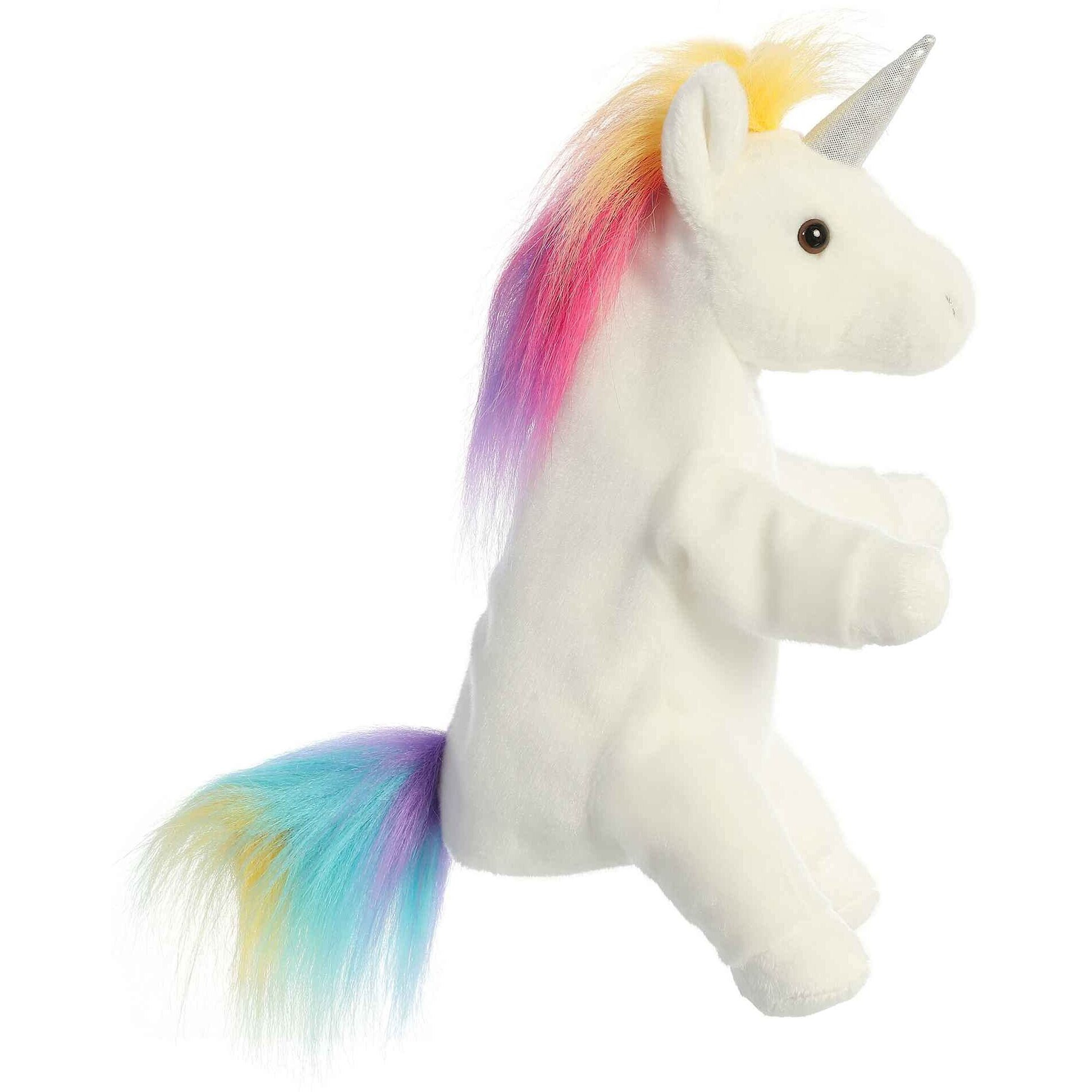 Aurora Interactive Hand Puppet Unicorn Stuffed Animal - Storytelling Adventures - Playful Learning - Multicolor 12 Inches