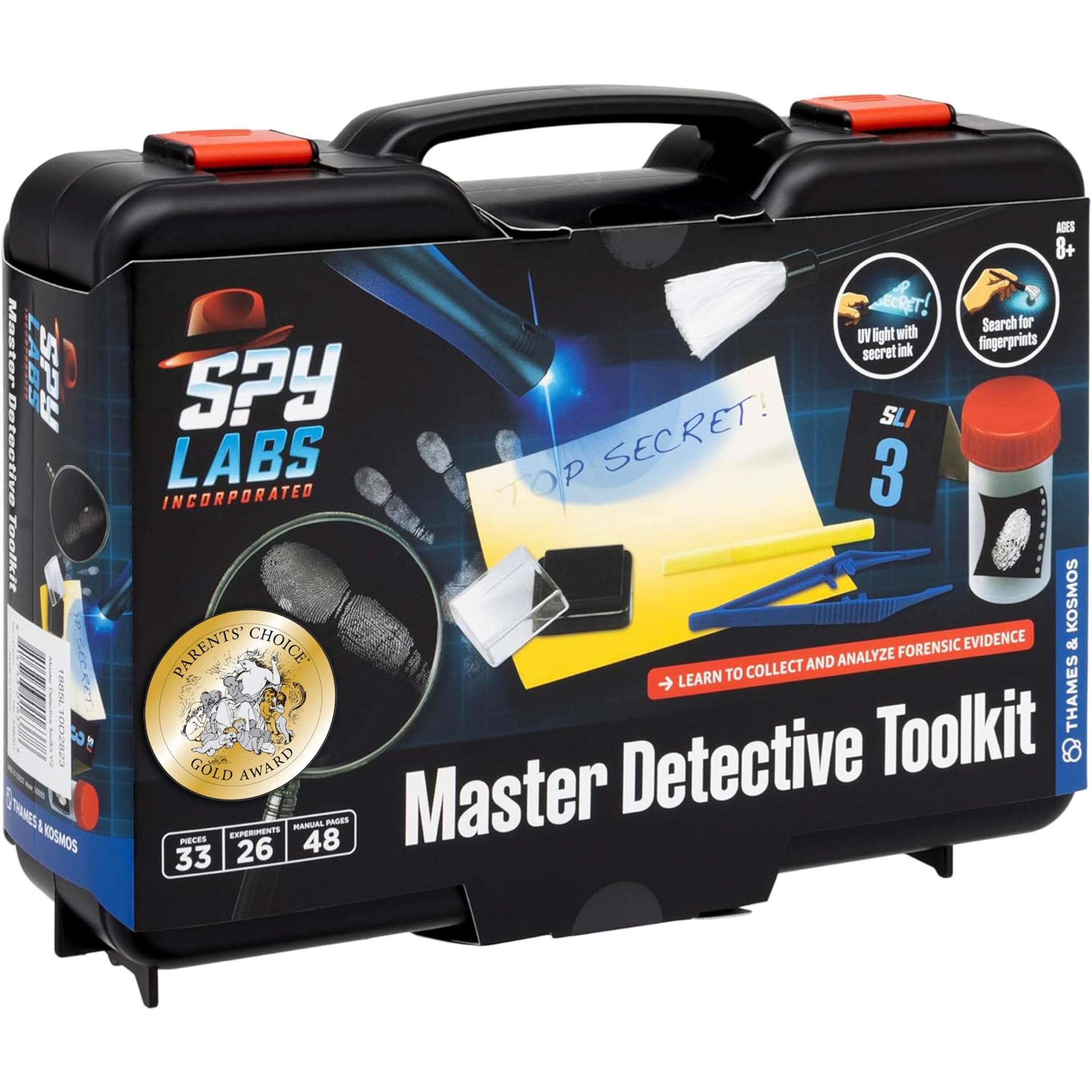 Spy Labs Master Detective Toolkit V2 | Forensic Science Kit | Gather & Document Evidence  Play | Fingerprints  Footprints  Tire Tracks | 32-Page Experiment Storybook