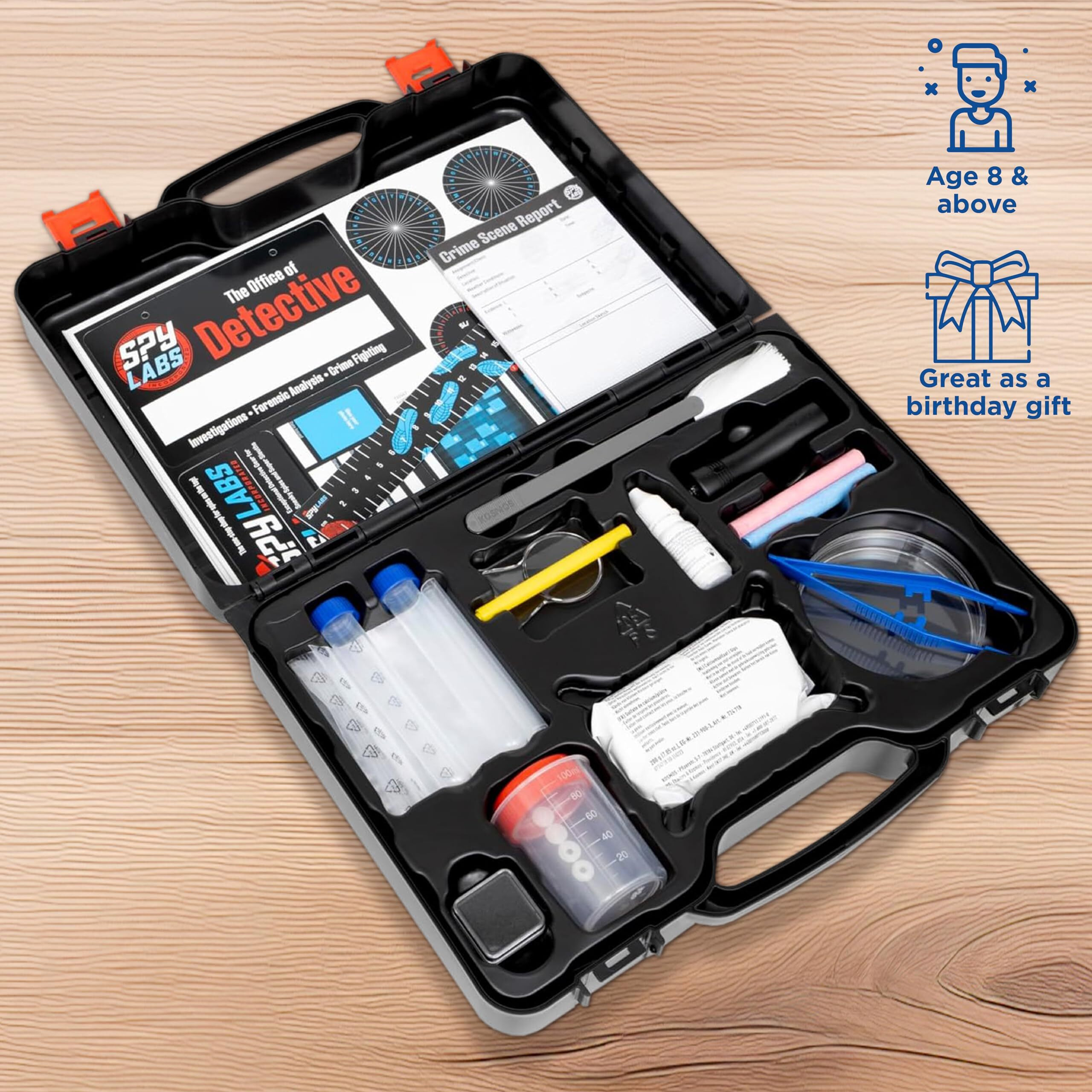 Spy Labs Master Detective Toolkit V2 | Forensic Science Kit | Gather & Document Evidence  Play | Fingerprints  Footprints  Tire Tracks | 32-Page Experiment Storybook