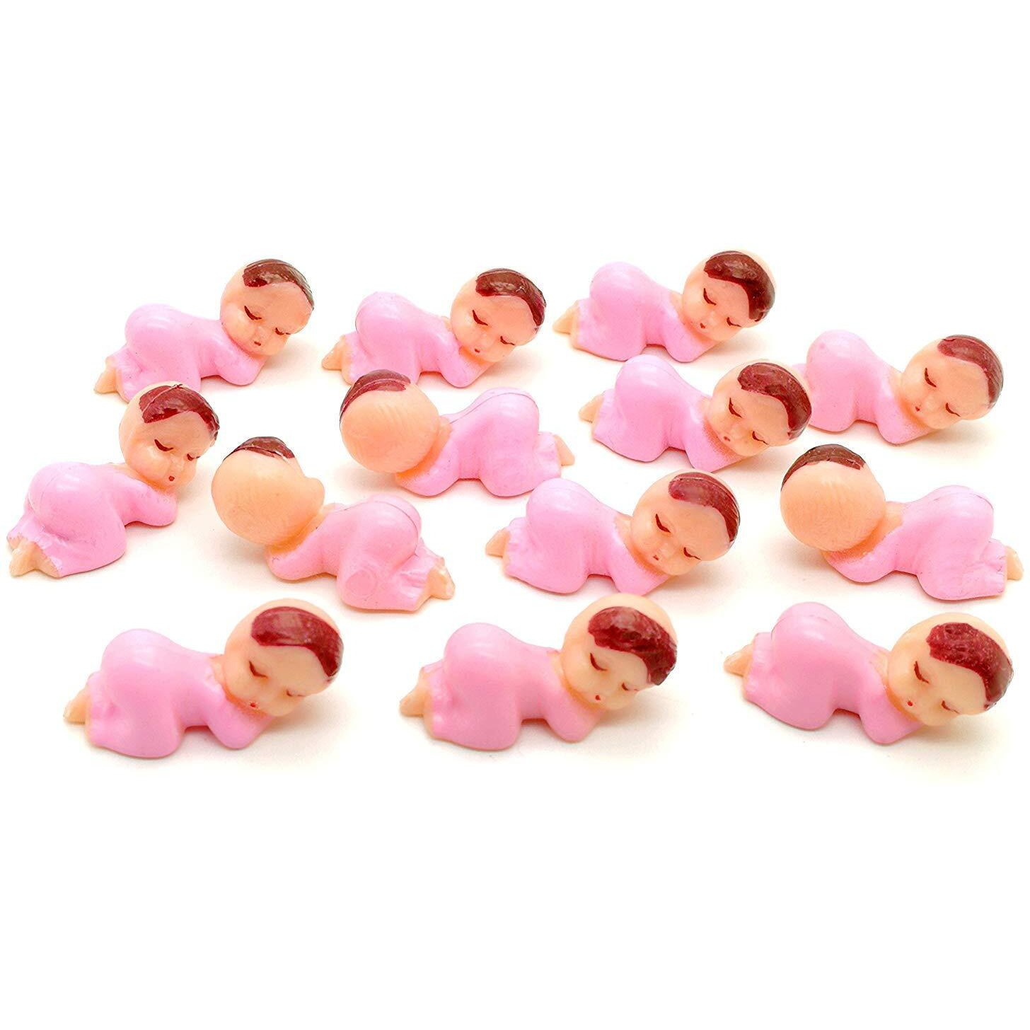 Mini Plastic Babies For Party Favor Decor Party Decorations Baby Shower Party Game Ice Cube Game (1&quot&quot 120Pcs  Pink)