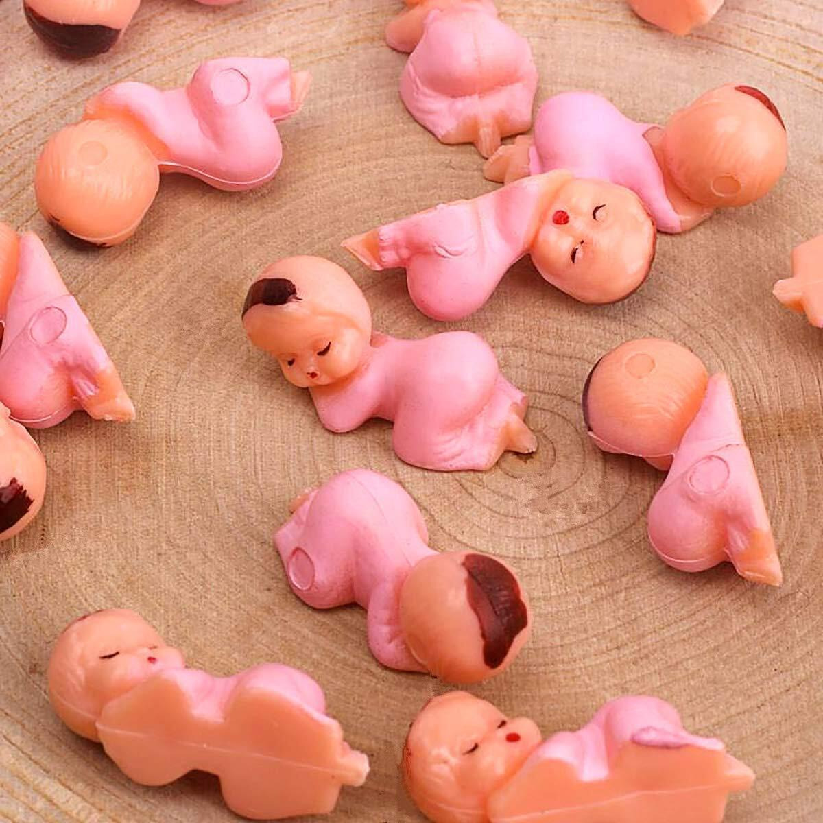 Mini Plastic Babies For Party Favor Decor Party Decorations Baby Shower Party Game Ice Cube Game (1&quot&quot 120Pcs  Pink)