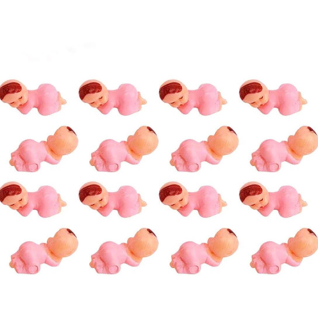 Mini Plastic Babies For Party Favor Decor Party Decorations Baby Shower Party Game Ice Cube Game (1&quot&quot 120Pcs  Pink)