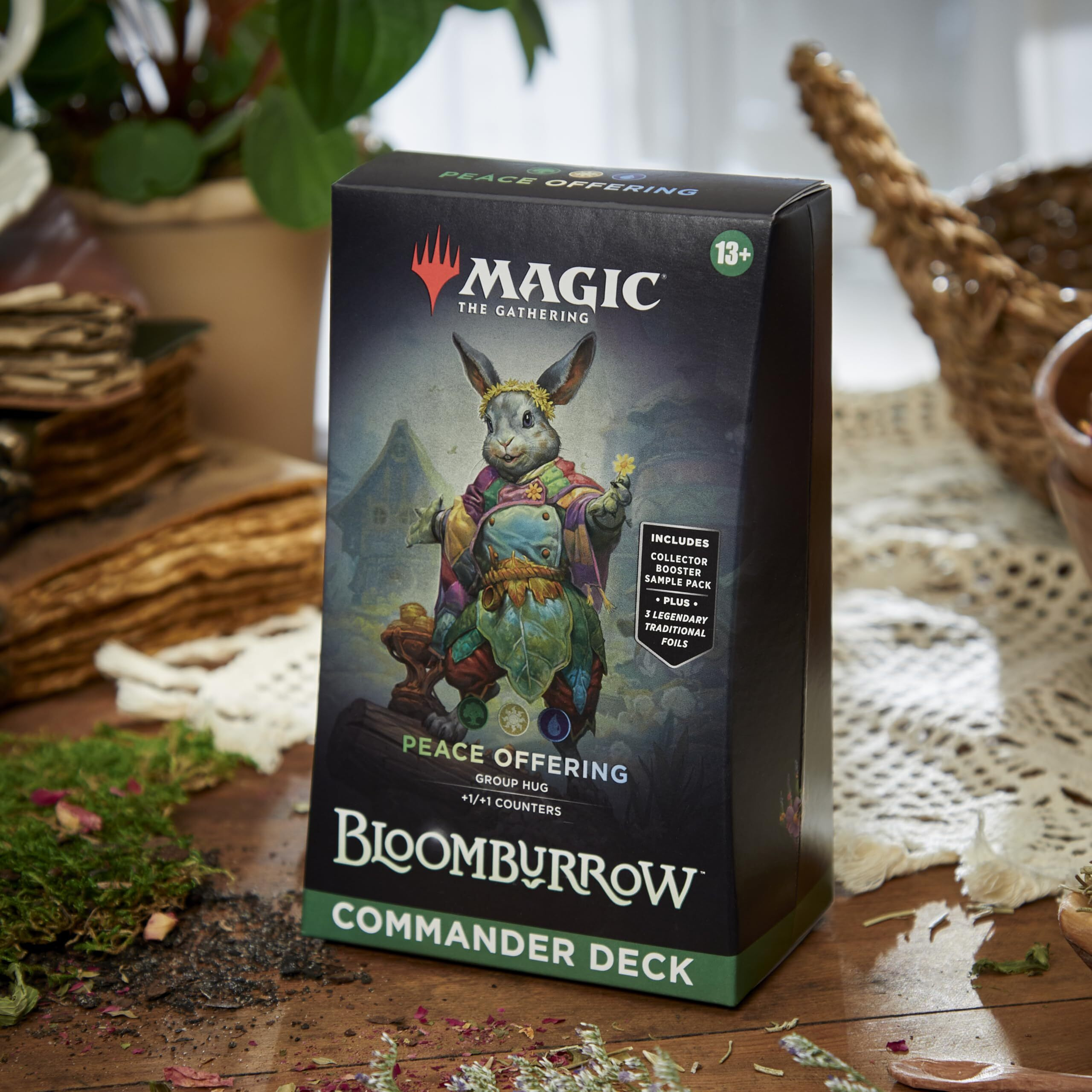 Magic The Gathering Bloomburrow Commander Deck - Peace Offering (100-Card Deck  2-Card Collector Booster Sample Pack + Accessories)