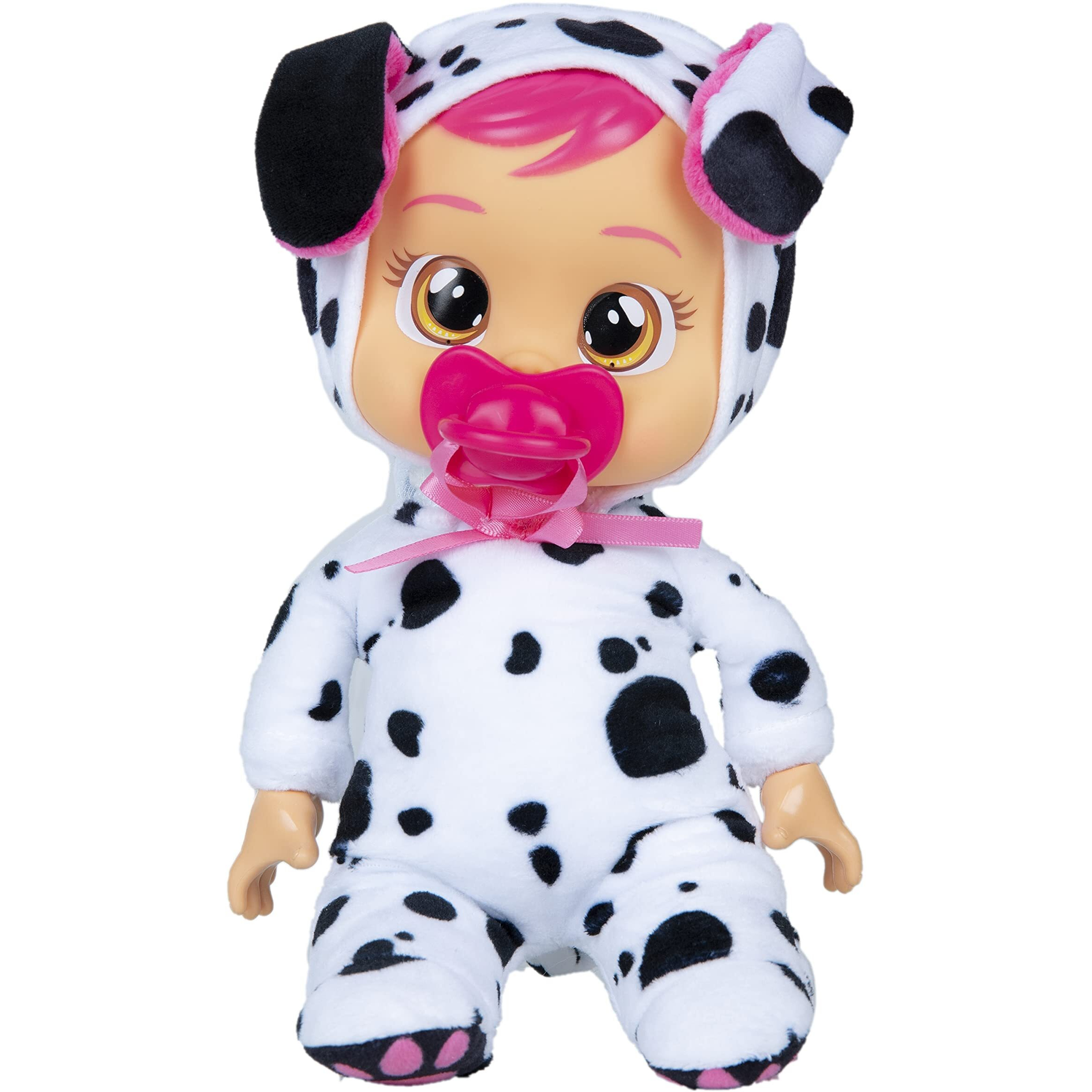 Cry Babies Tiny Cuddles Dotty - 9 Inch Baby Doll  Cries Real Tears  Black And White (Multicolor)