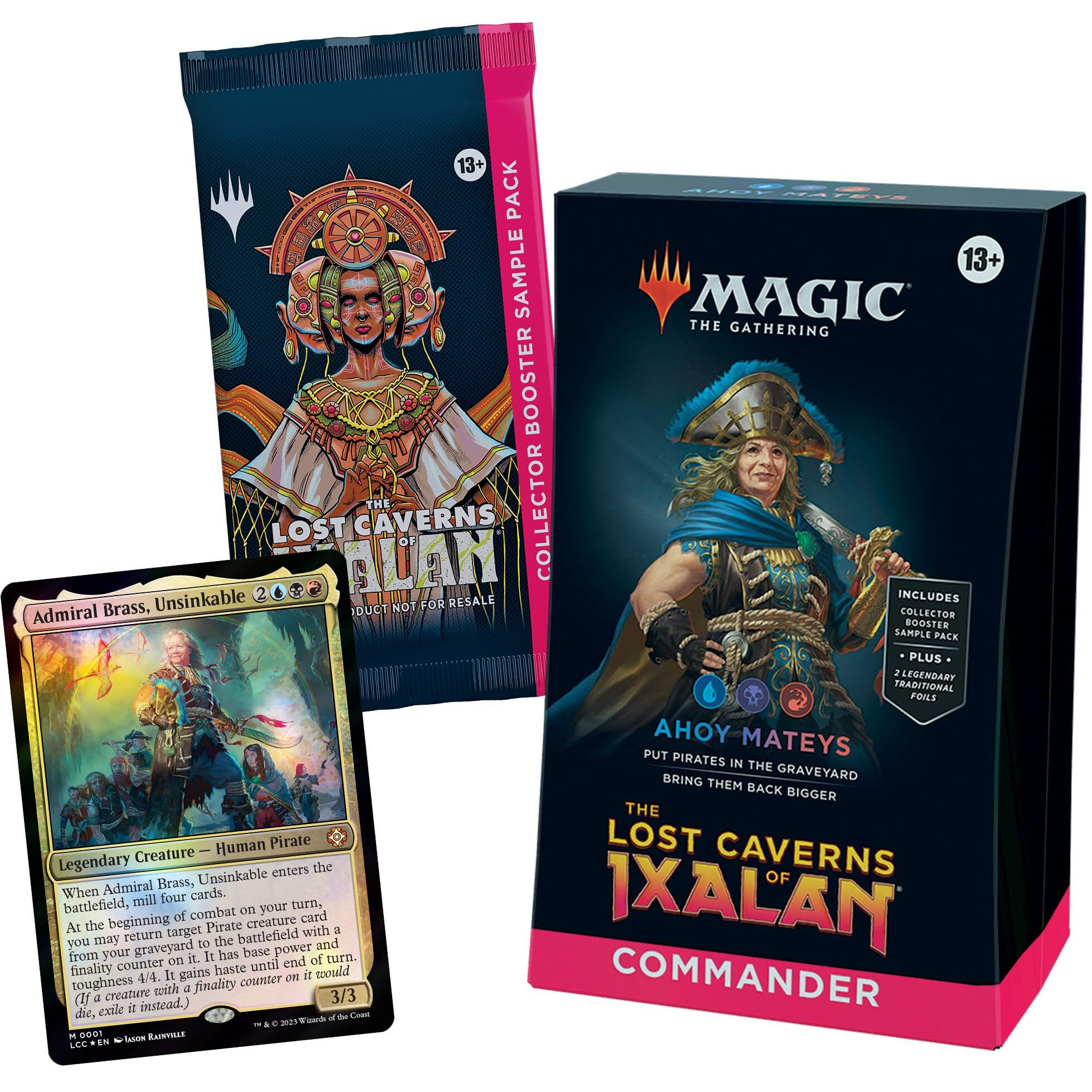 Magic The Gathering The Lost Caverns Of Ixalan Commander Deck - Ahoy Mateys (100-Card Deck  2-Card Collector Booster Sample Pack + Accessories)