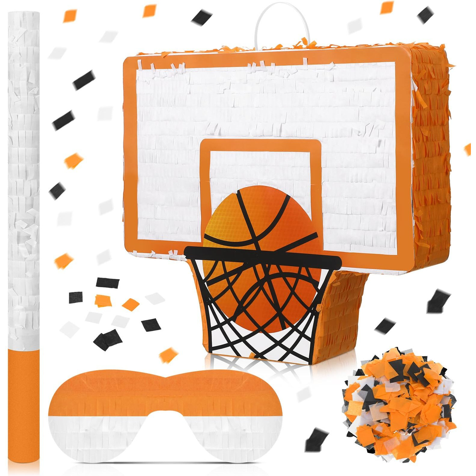 Seematn Basketball Piata Basketball Party Piata Bundle With A Blindfold  Bat And Confetti Birthday Party Supplies Piata Sports Party Supplies For Kids Carnival Events Basketball Party Decorations